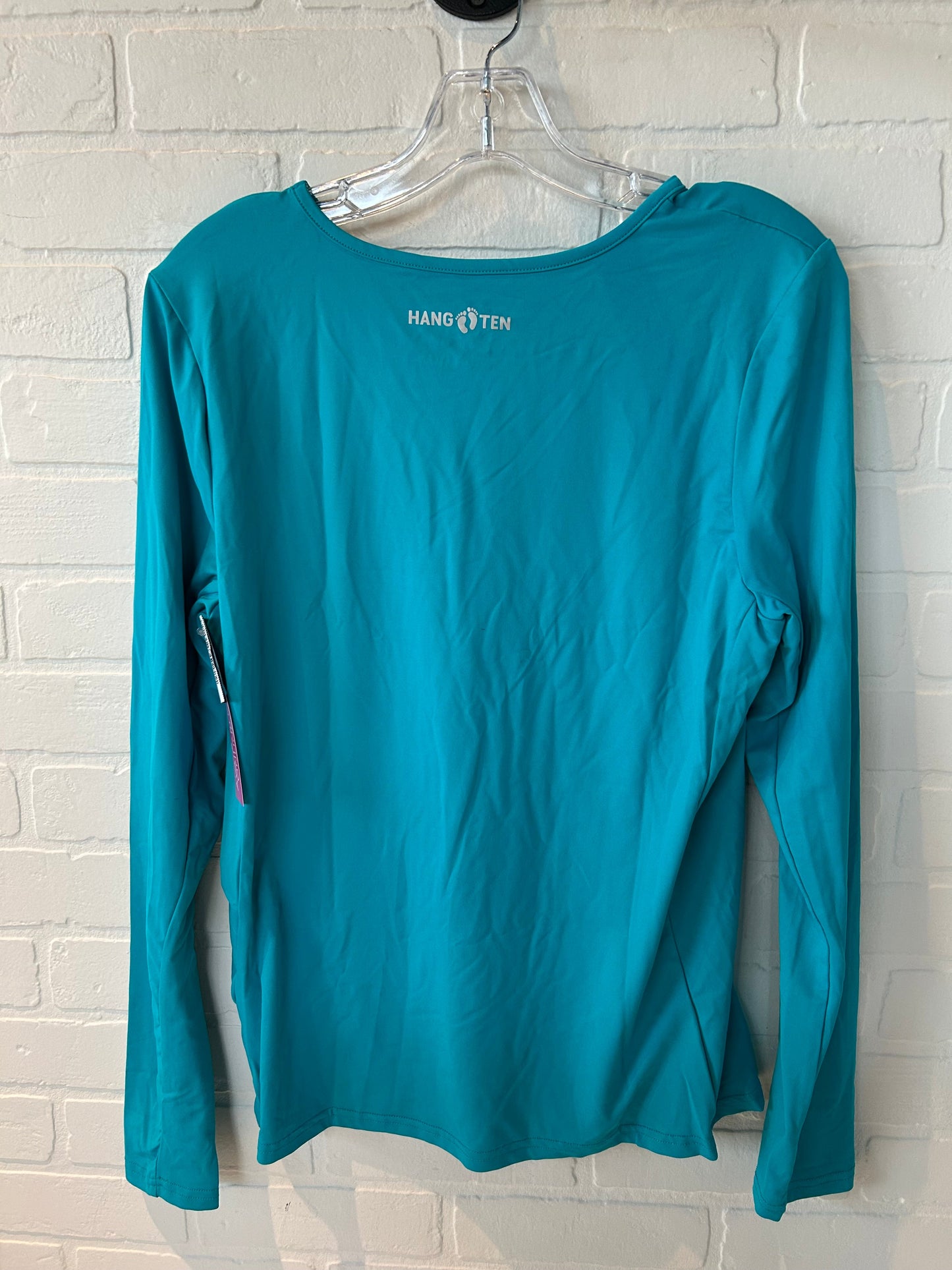 Athletic Top Long Sleeve Crewneck By Hang Ten In Aqua, Size: L