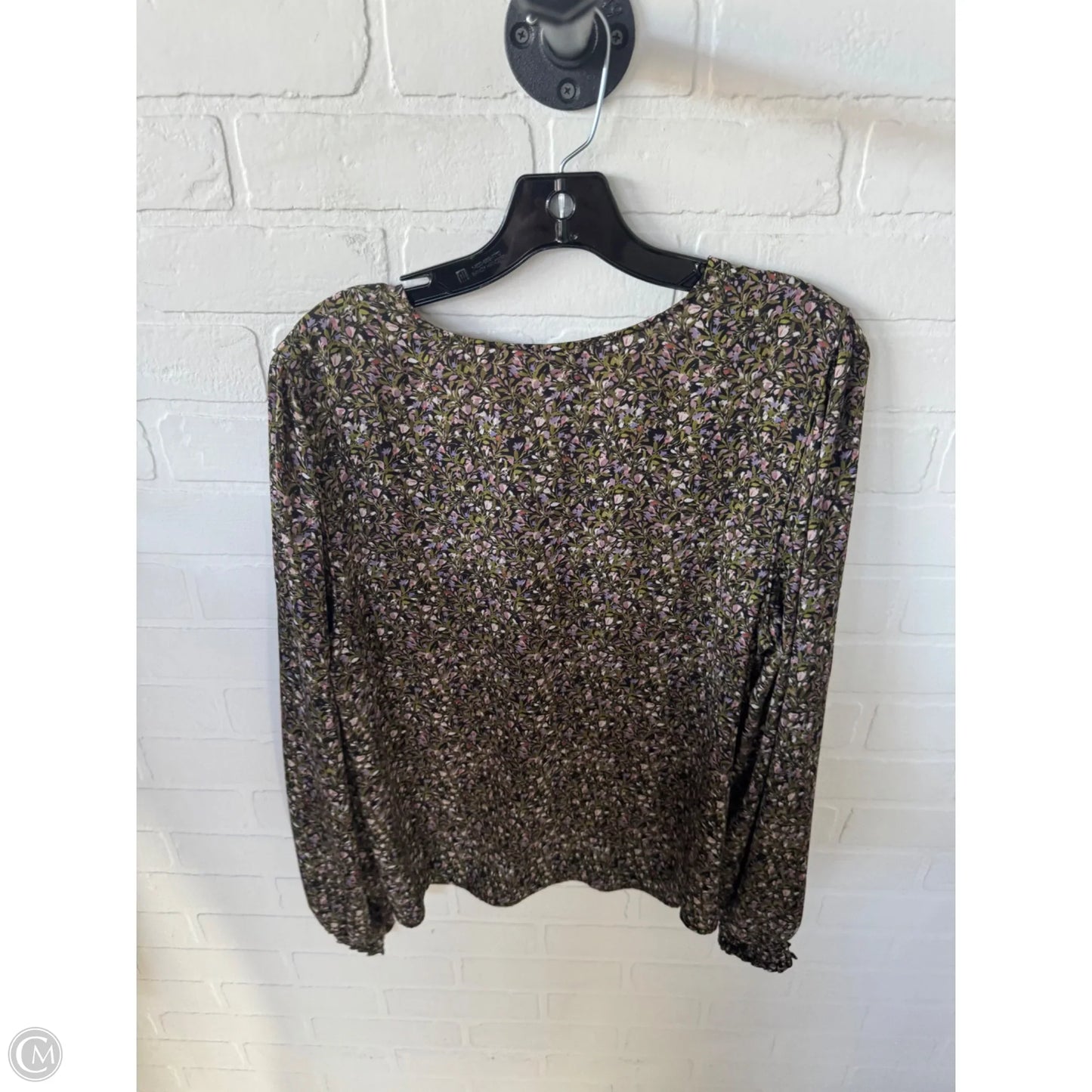 Top Long Sleeve By Cabi In Black & Green, Size: M