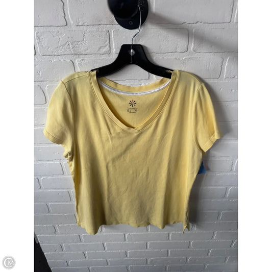 Top Short Sleeve Basic By Isaac Mizrahi Live Qvc In Yellow, Size: L