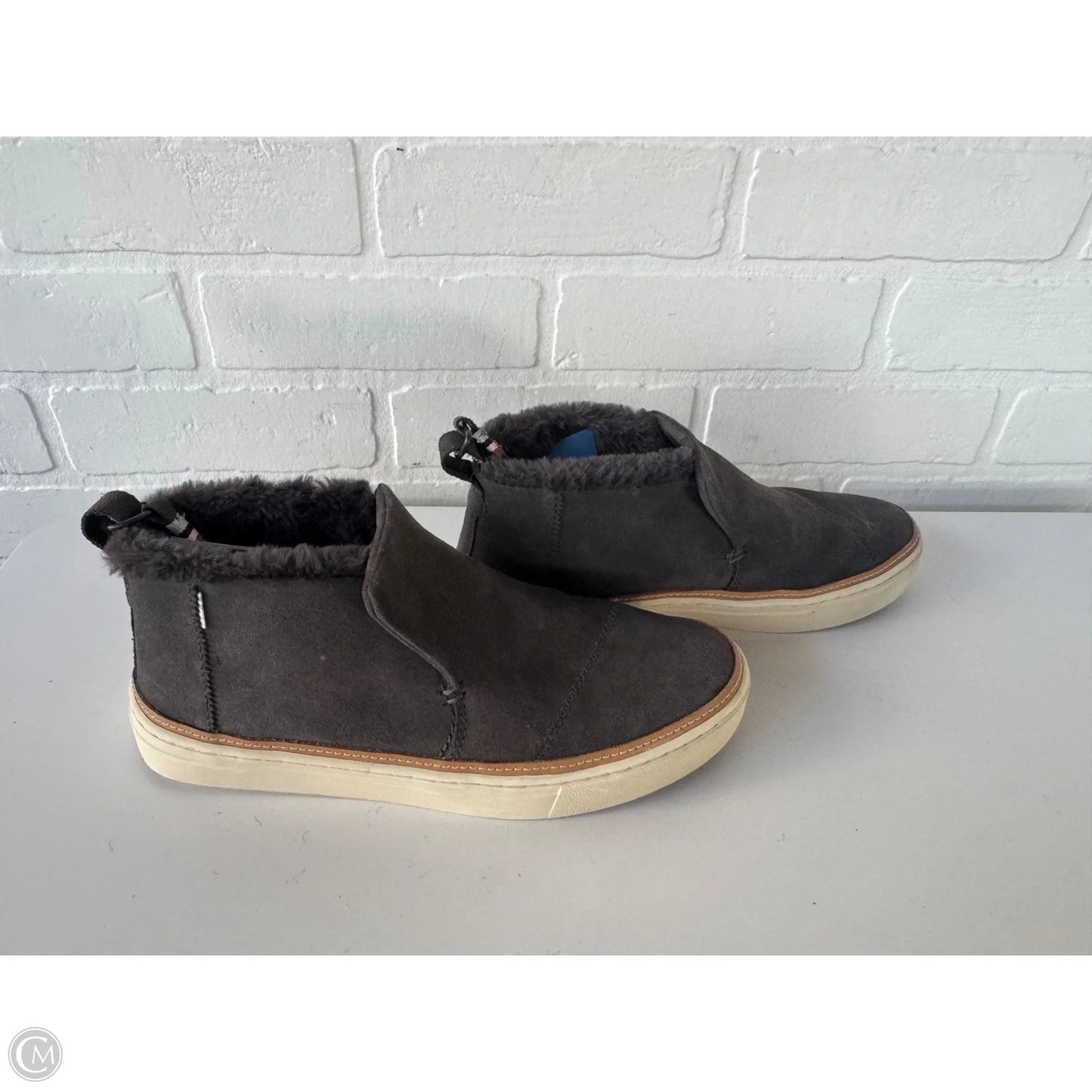 Boots Ankle Flats By Toms In Grey, Size: 7.5