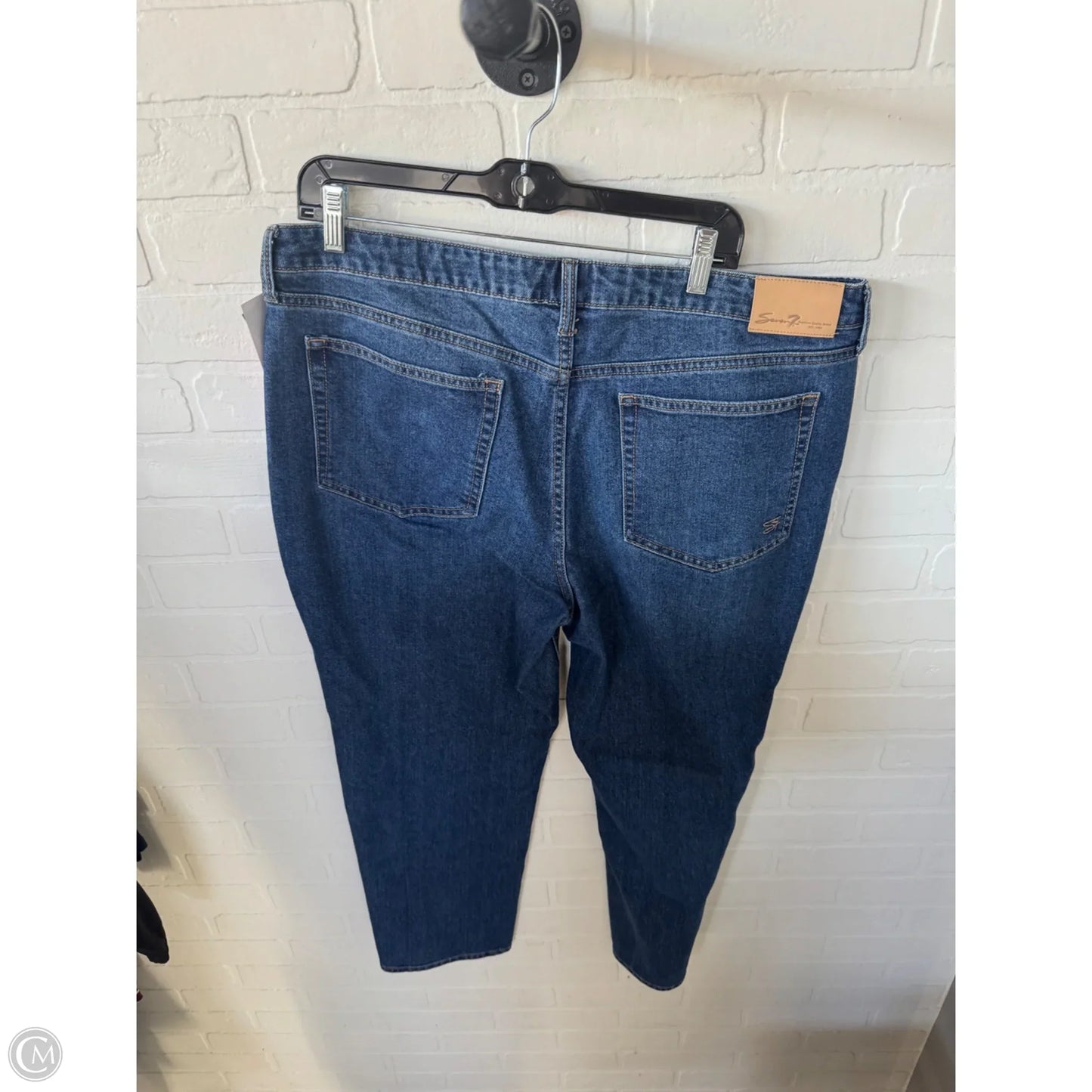 Jeans Straight By Seven 7 In Blue Denim, Size: 16