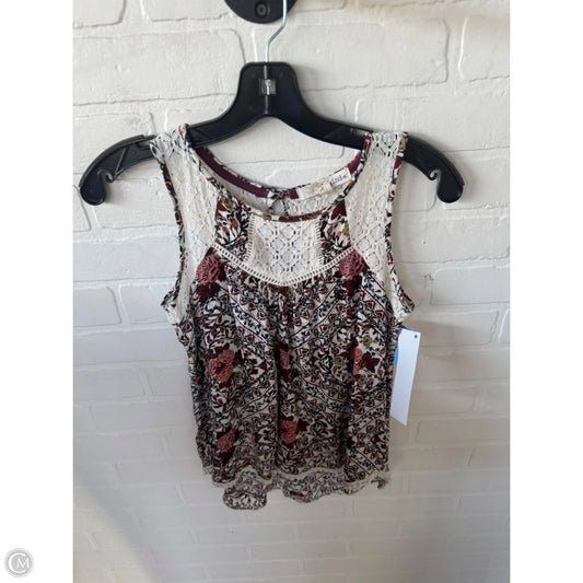 Top Sleeveless By Rewind In Red & White, Size: S