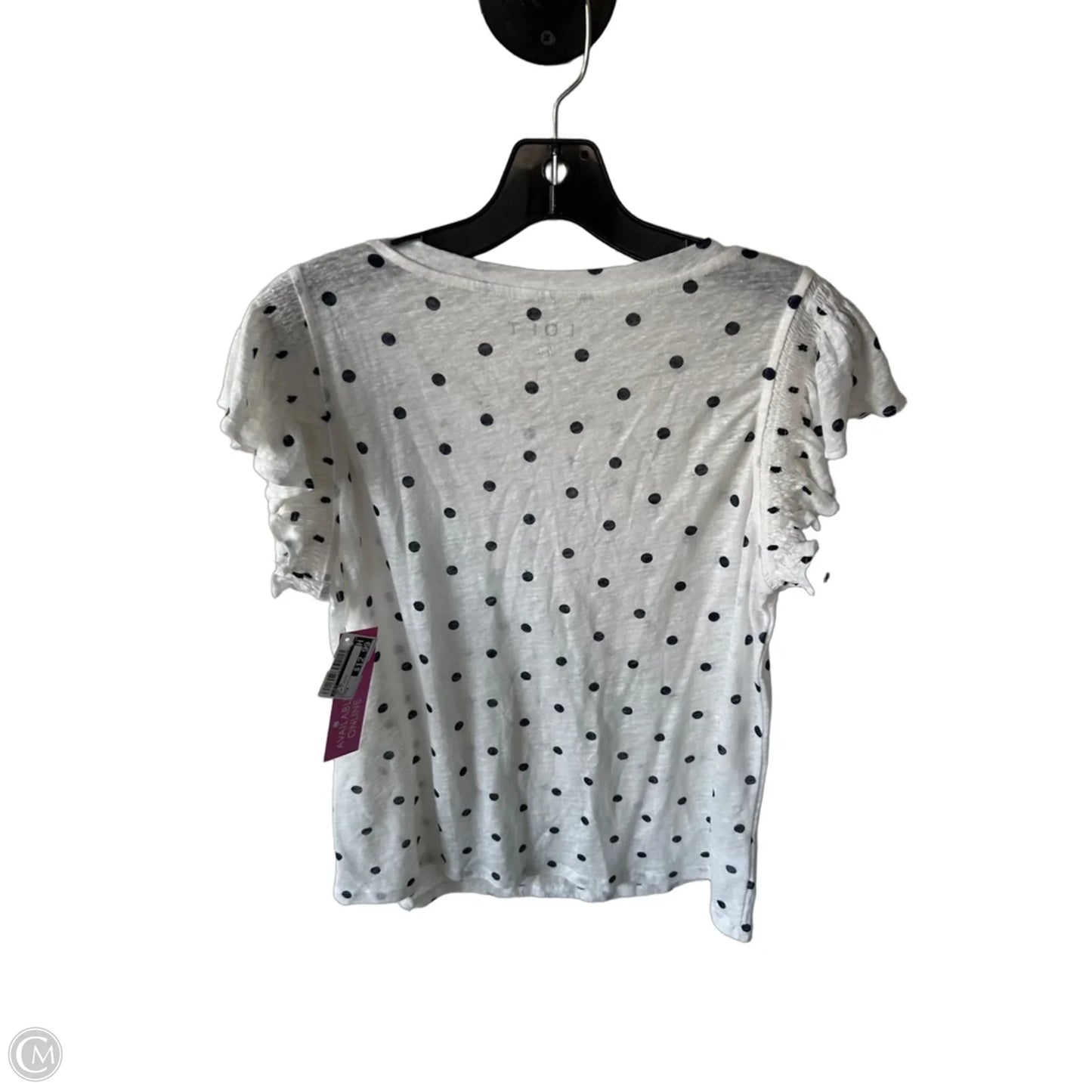 Top Short Sleeve By Loft In Blue & White, Size: M