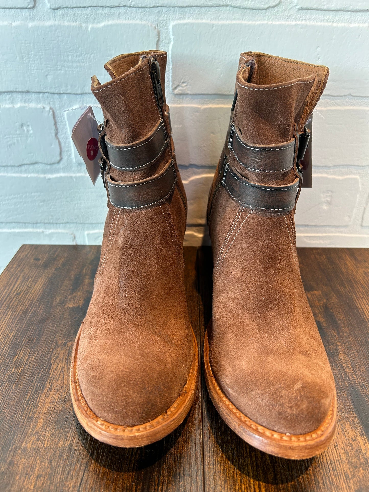 Brown Boots Ankle Heels Freebird, Size 7