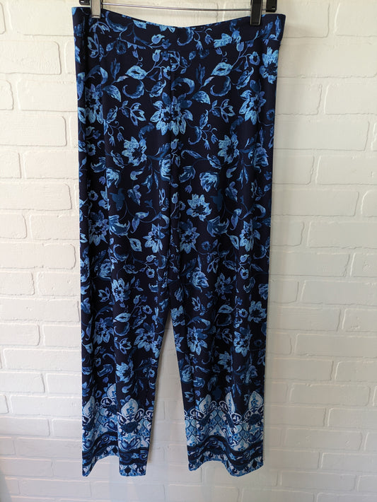 Floral Print Pants Wide Leg Susan Graver, Size 8