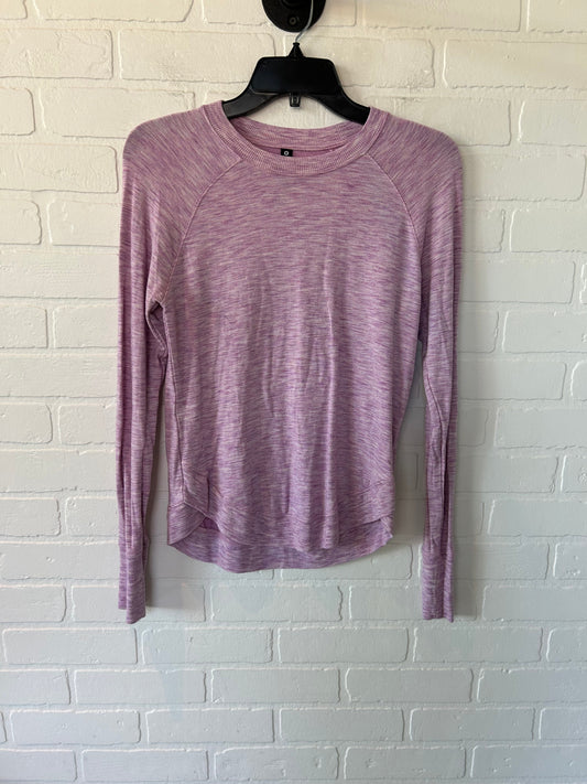 Pink Athletic Top Long Sleeve Crewneck Athleta, Size Xxs