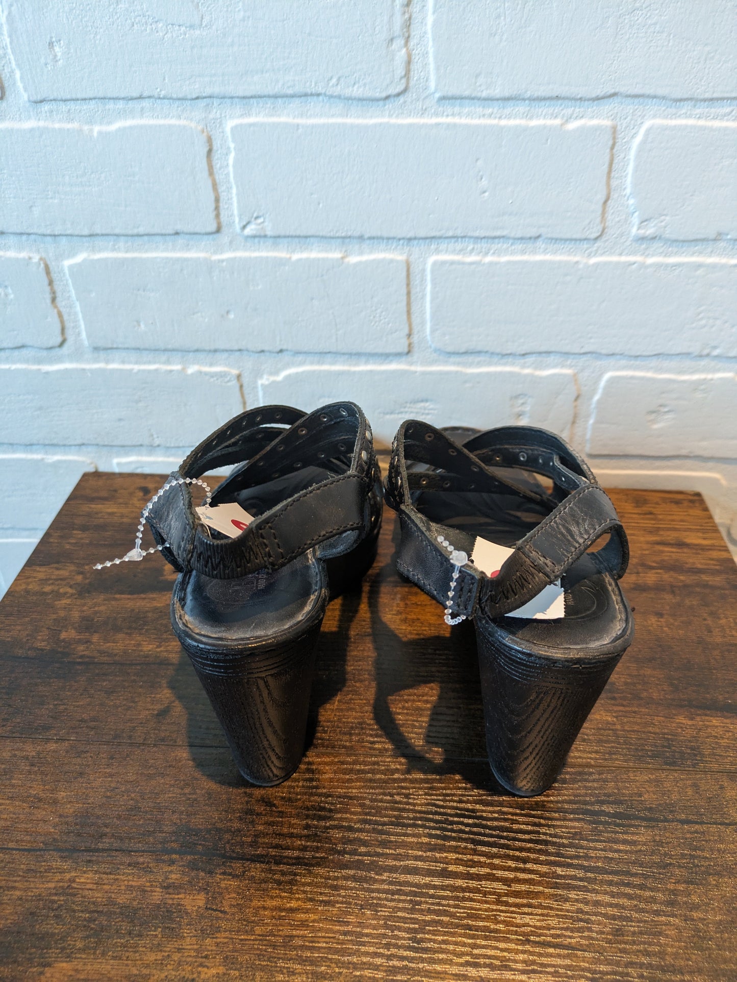 Black Sandals Heels Block Born, Size 8