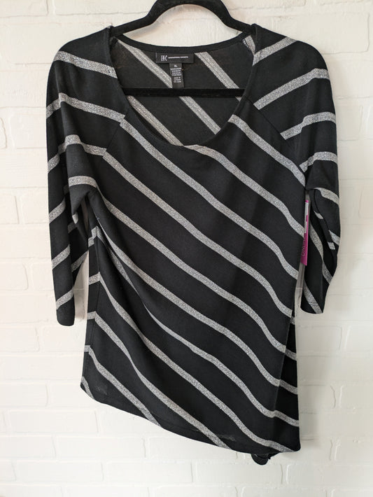 Black & Silver Top 3/4 Sleeve Inc, Size Xl