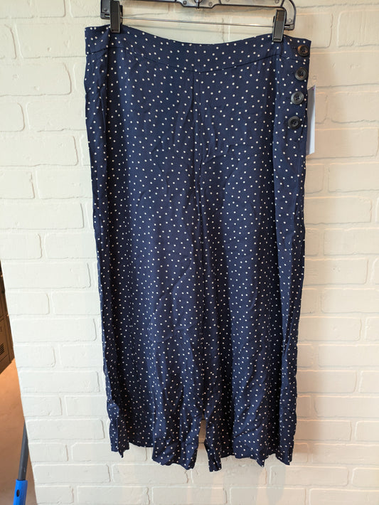 Blue & White Pants Wide Leg Boden, Size 12