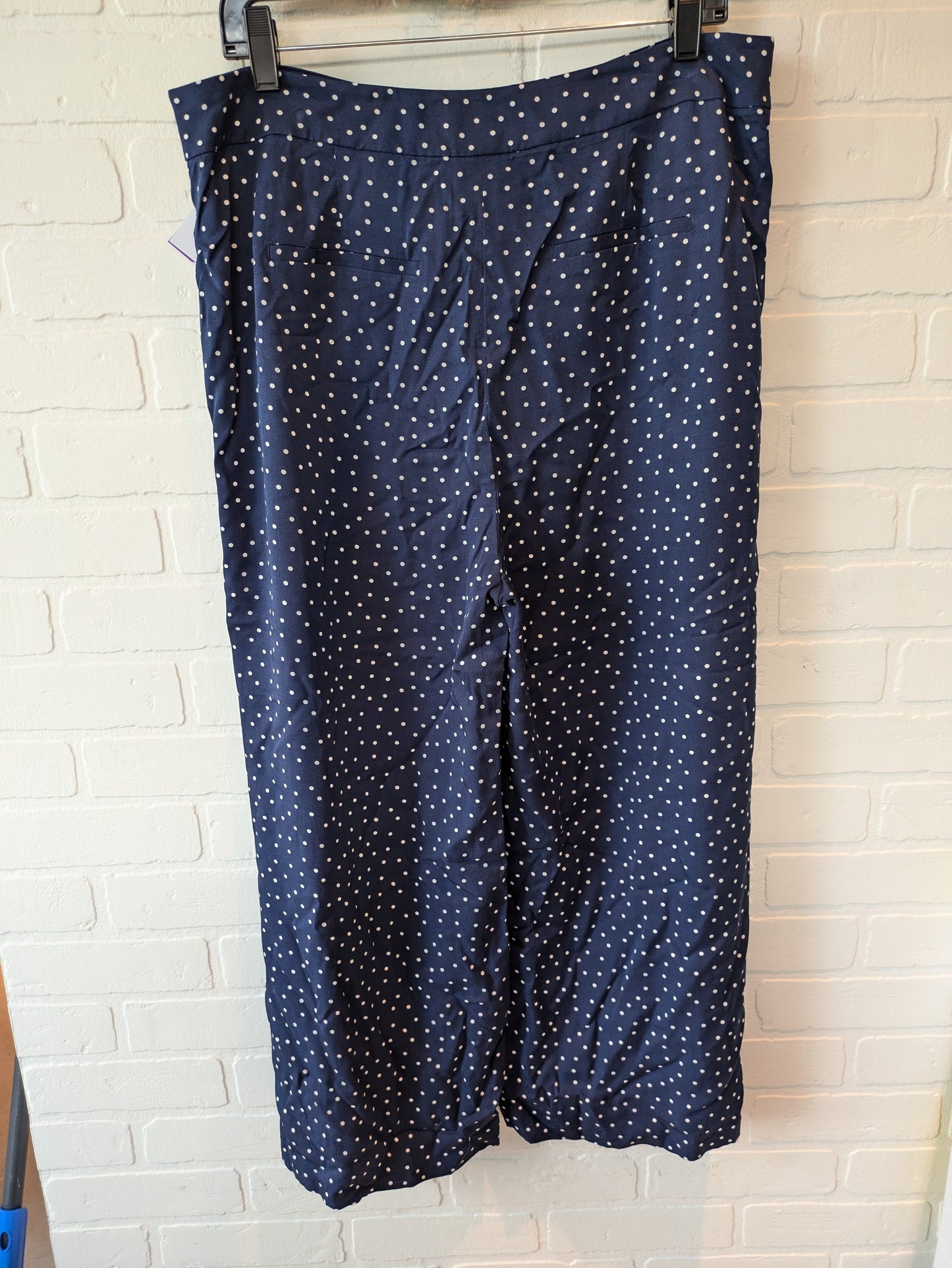 Blue & White Pants Wide Leg Boden, Size 12