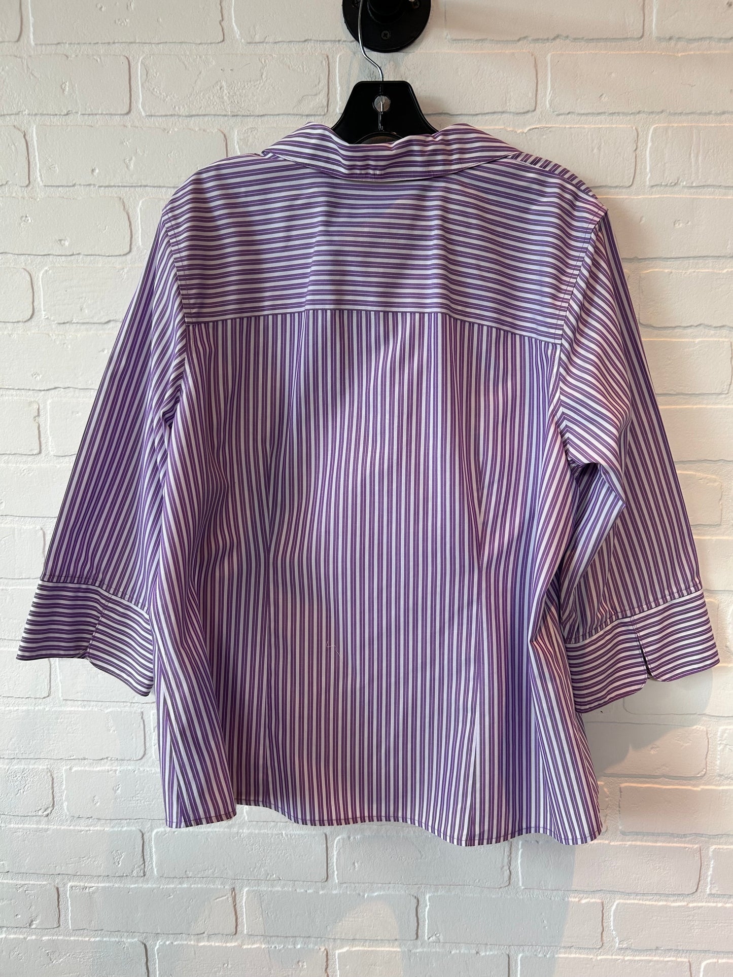 Purple & White Top 3/4 Sleeve Chicos, Size Xs