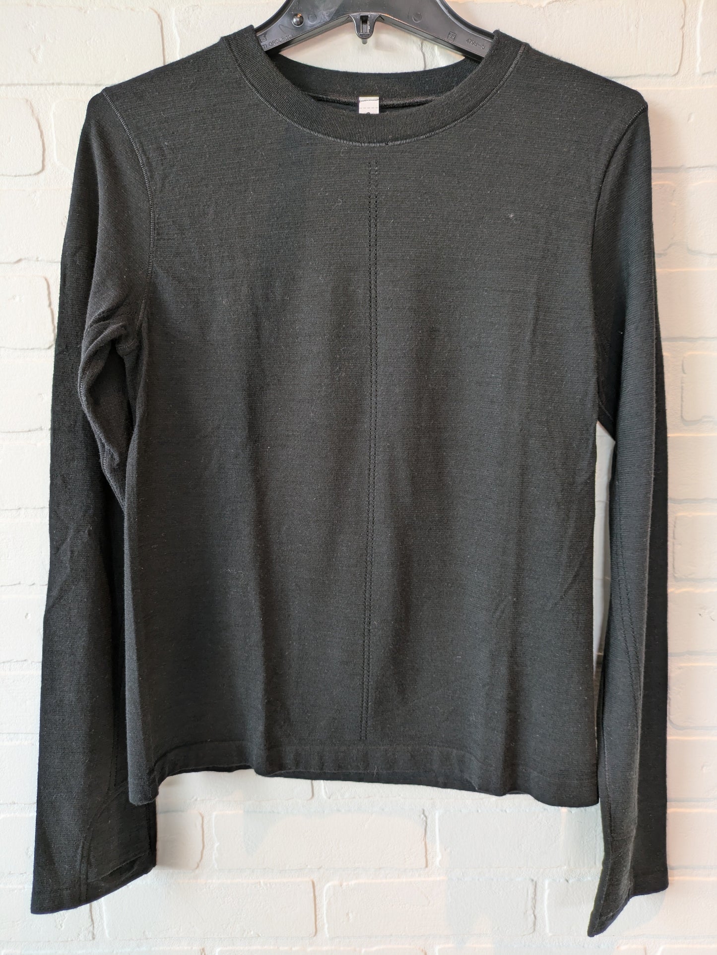 Black Athletic Top Long Sleeve Crewneck Athleta, Size L