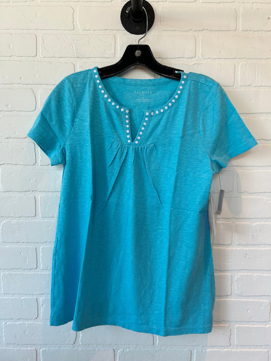 Blue & White Top Short Sleeve Basic Talbots, Size M