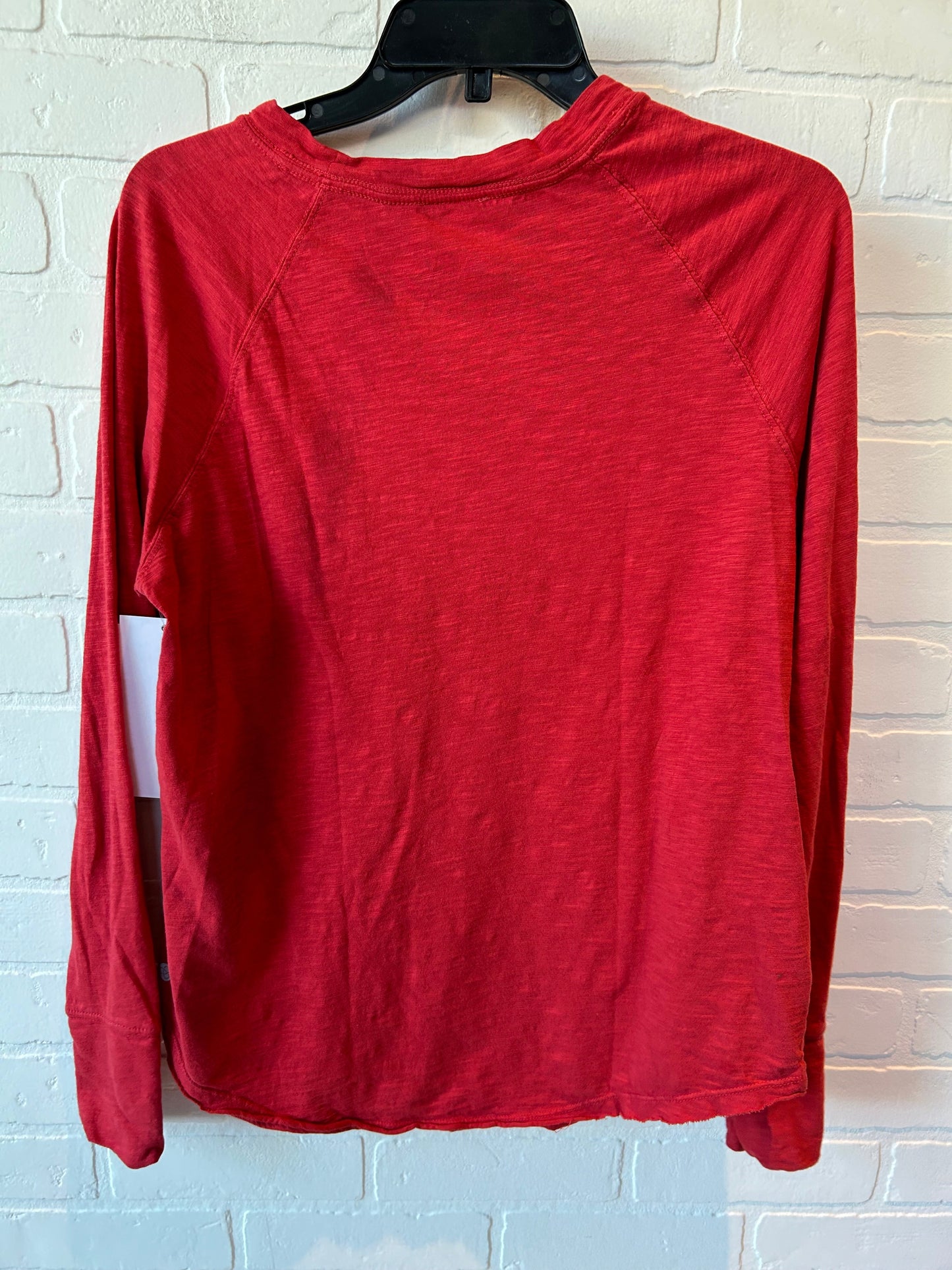 Red Athletic Top Long Sleeve Crewneck Zella, Size S