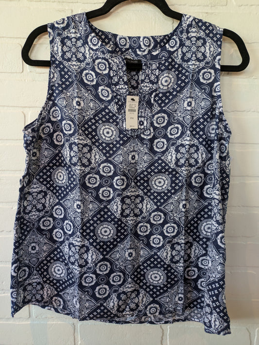 Blue & White Top Sleeveless Talbots, Size M