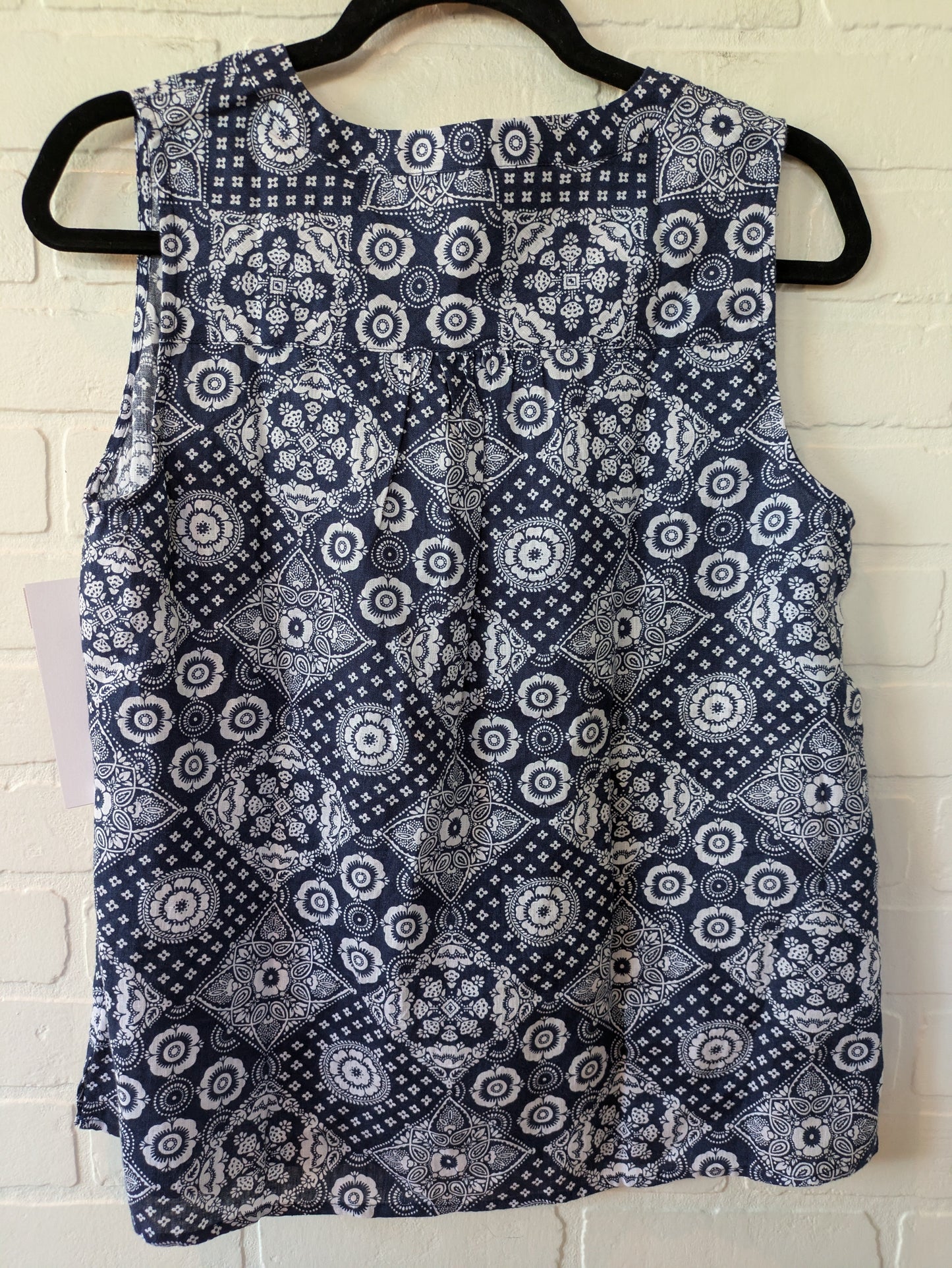 Blue & White Top Sleeveless Talbots, Size M