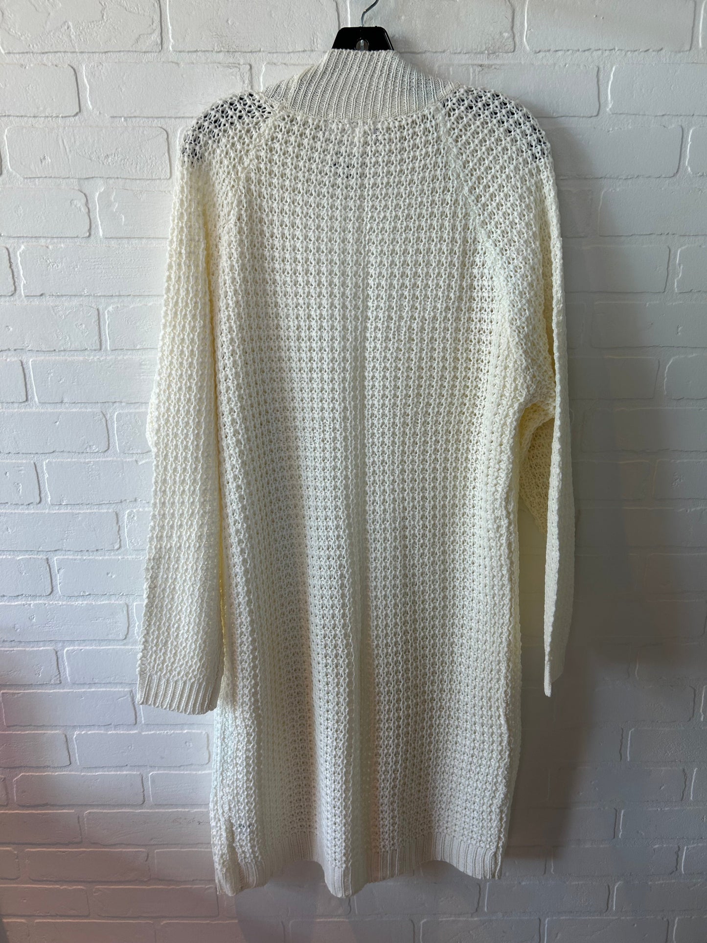 Cream Sweater Cardigan Say What, Size 3x