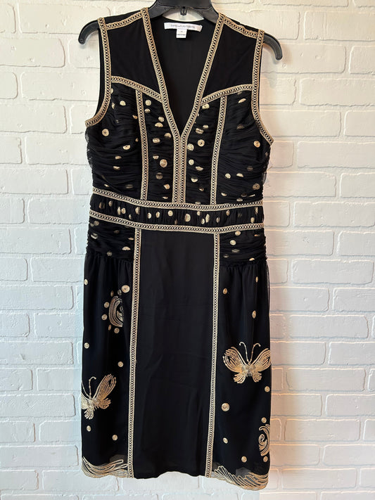 Black & Gold Dress Designer Diane Von Furstenberg, Size M