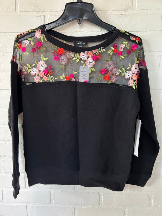 Black Top Long Sleeve Bebe, Size Xxs