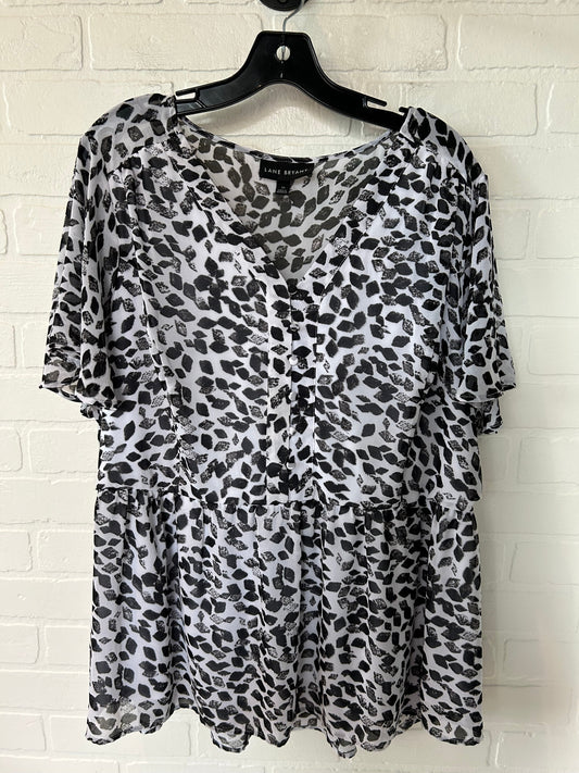 Black & White Top Short Sleeve Lane Bryant, Size 2x