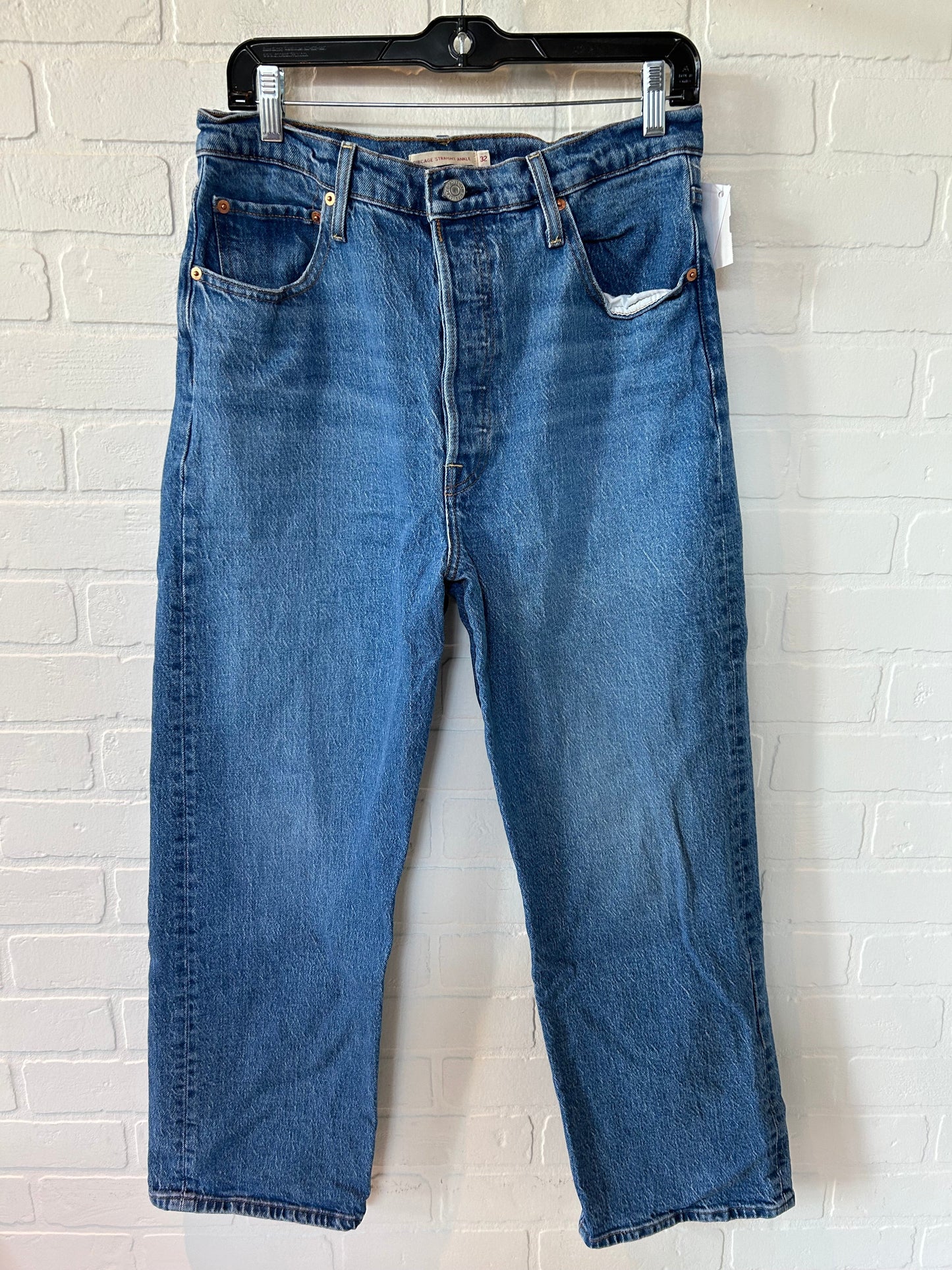 Blue Denim Jeans Straight Levis, Size 14