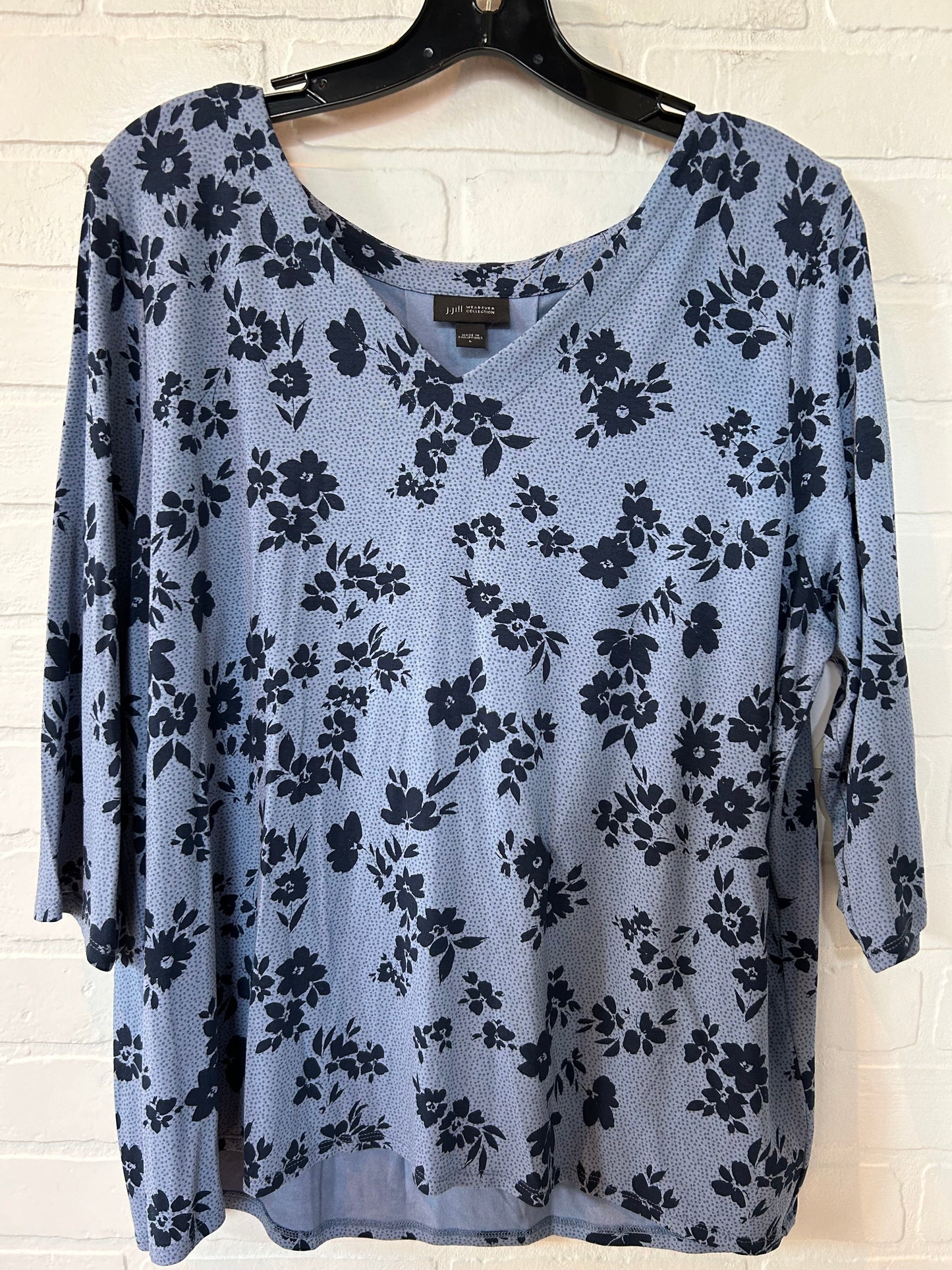 Blue Top 3/4 Sleeve J. Jill, Size L