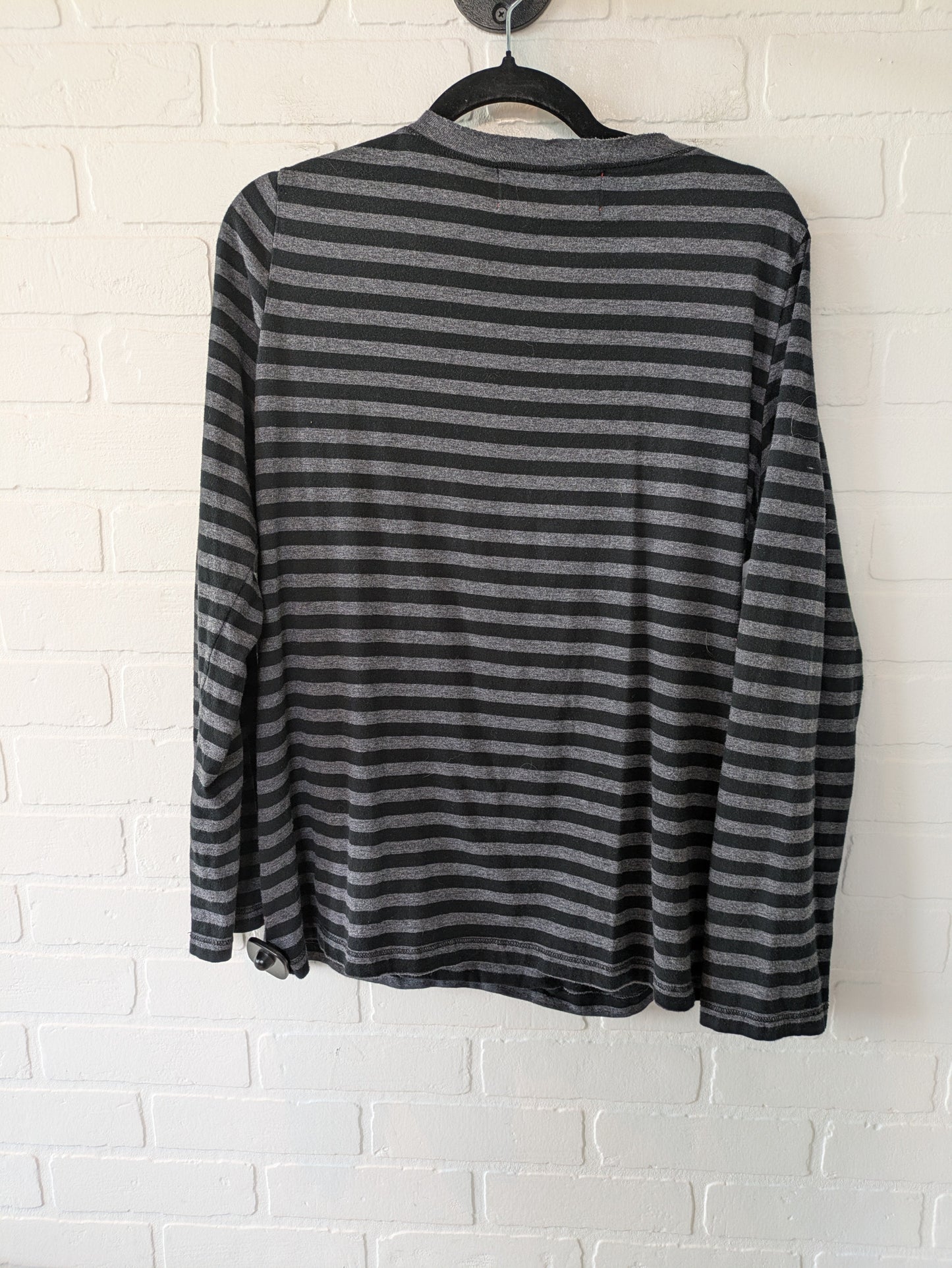 Black & Grey Top Long Sleeve Designer Johnny Was, Size L