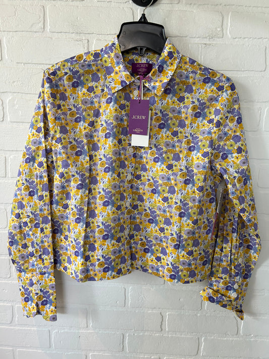 Purple & Yellow Top Long Sleeve J. Crew, Size Xs