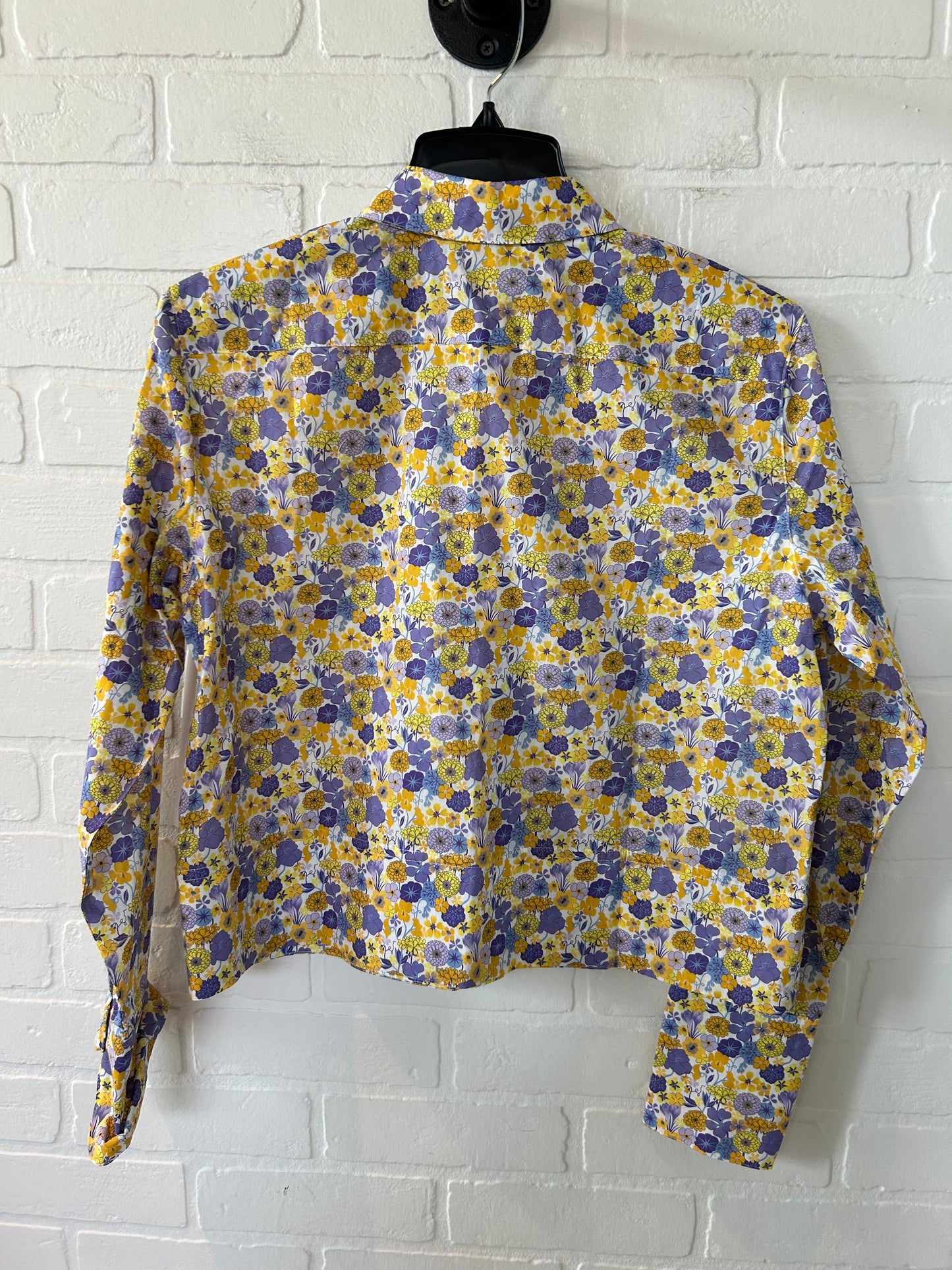 Purple & Yellow Top Long Sleeve J. Crew, Size Xs