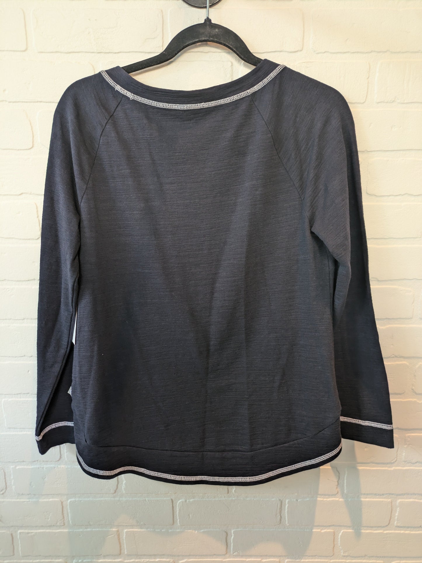 Navy Athletic Top Long Sleeve Crewneck Talbots, Size M