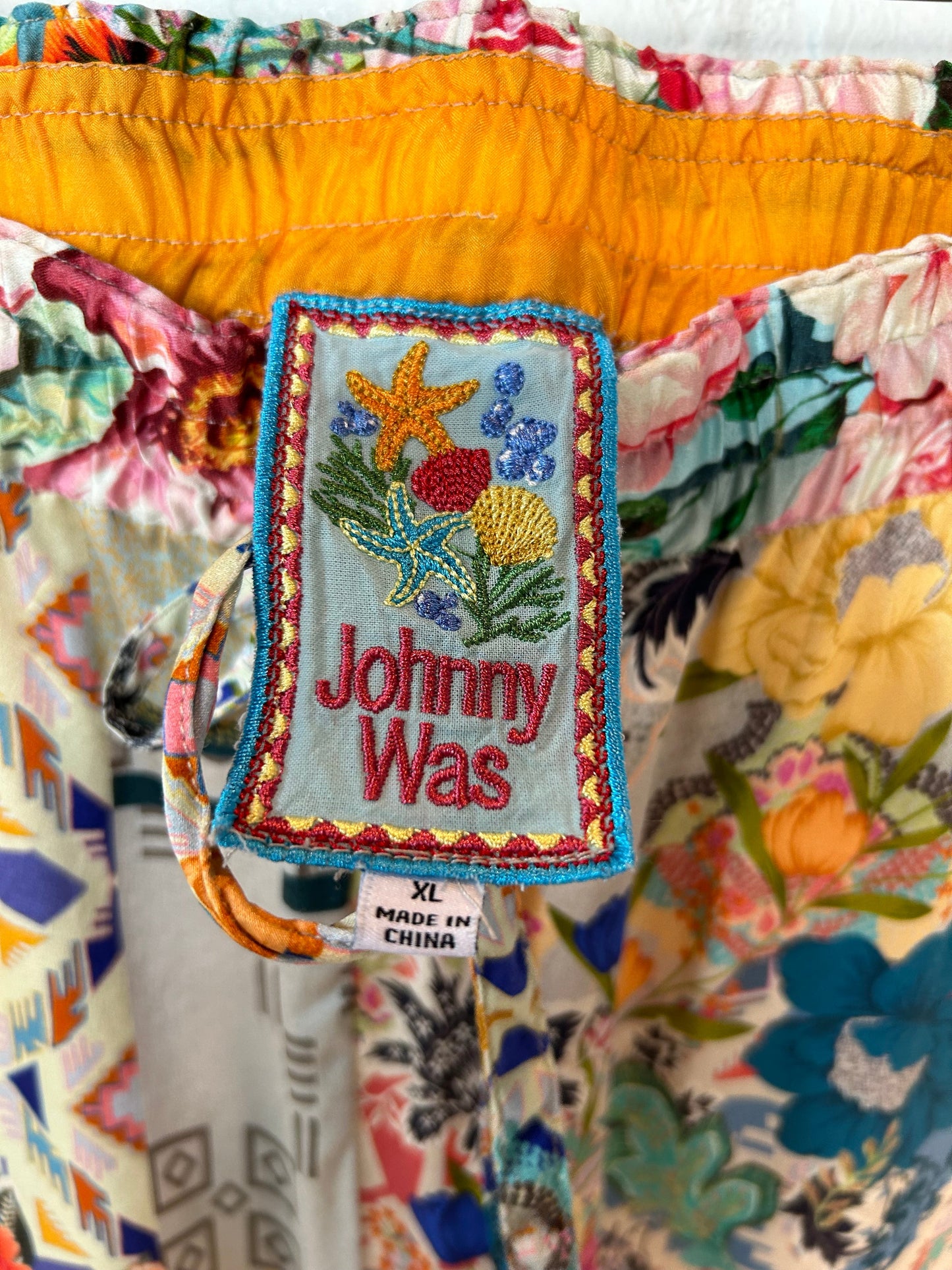 Floral Print Pants Designer Johnny Was, Size 16