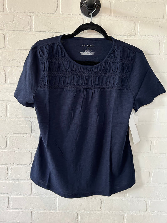 Navy Top Short Sleeve Basic Talbots, Size M