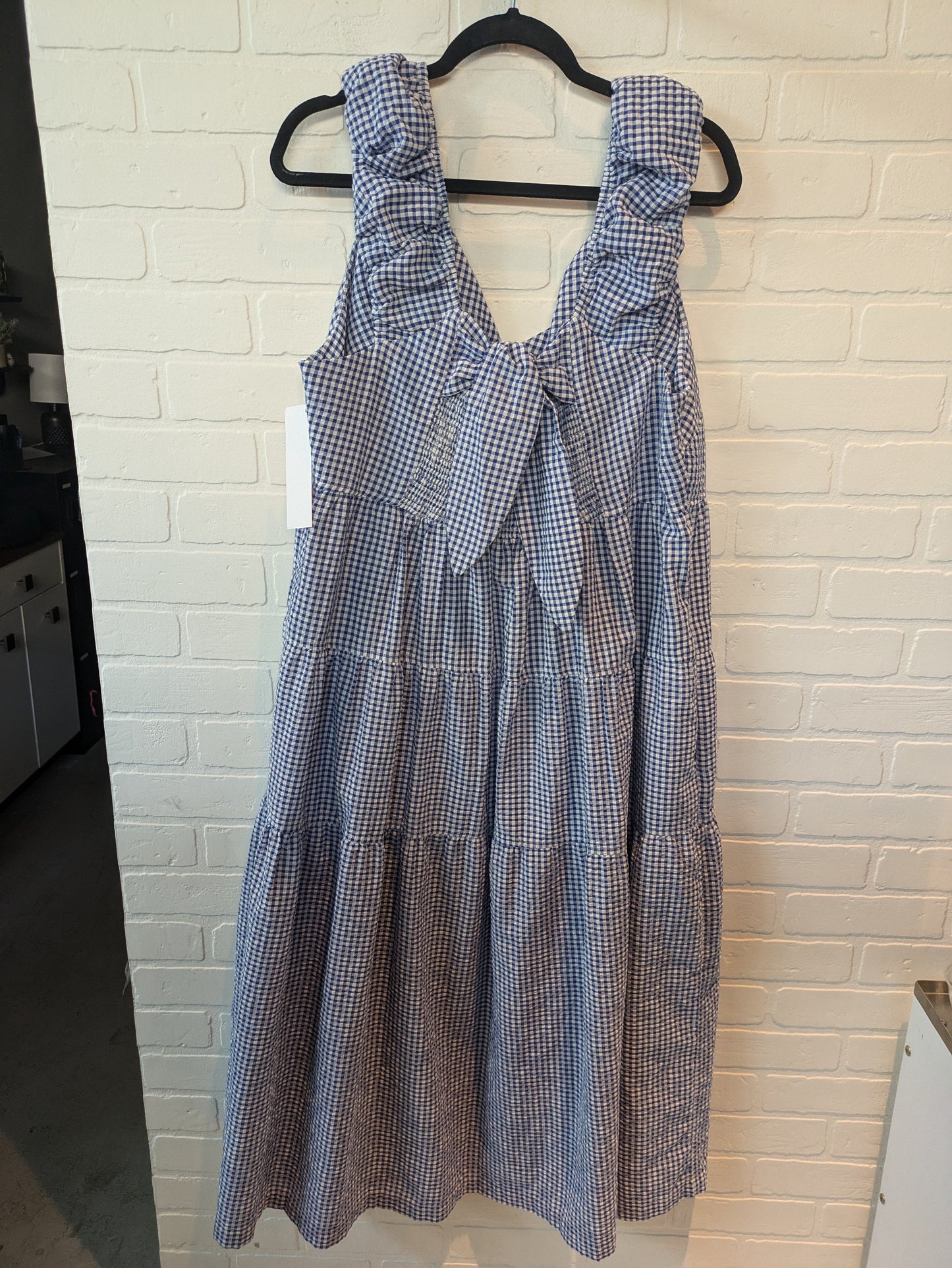 Blue & White Dress Casual Midi Old Navy, Size 2x