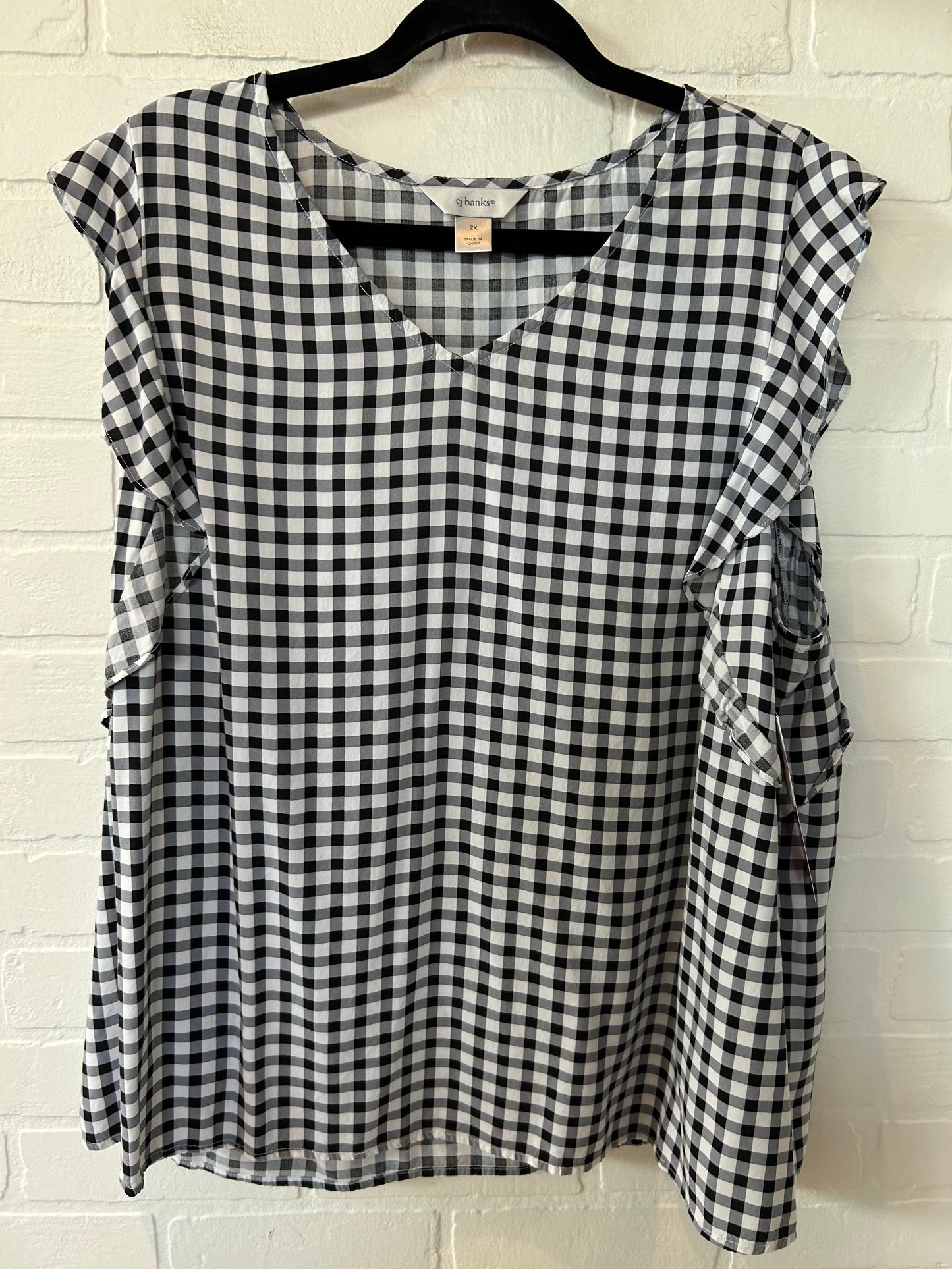 Black & White Top Sleeveless Cj Banks, Size 2x