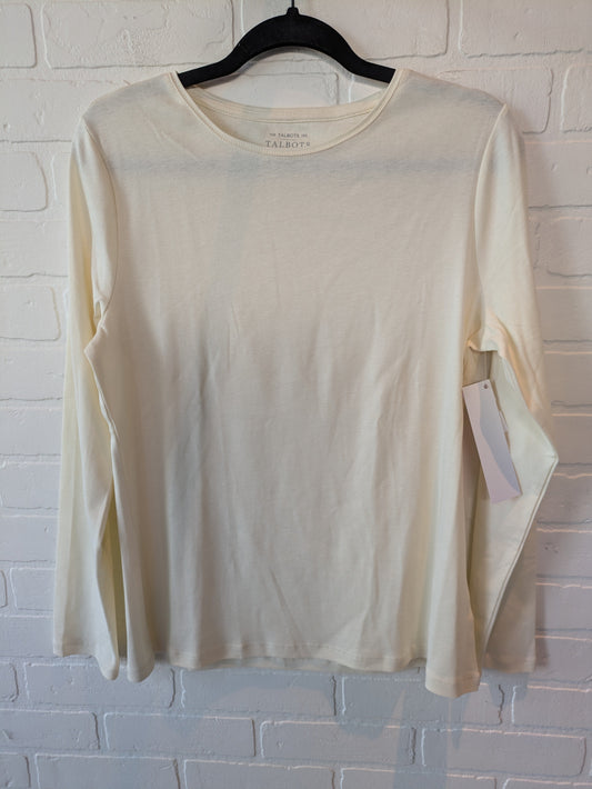 Cream Top Long Sleeve Basic Talbots, Size L