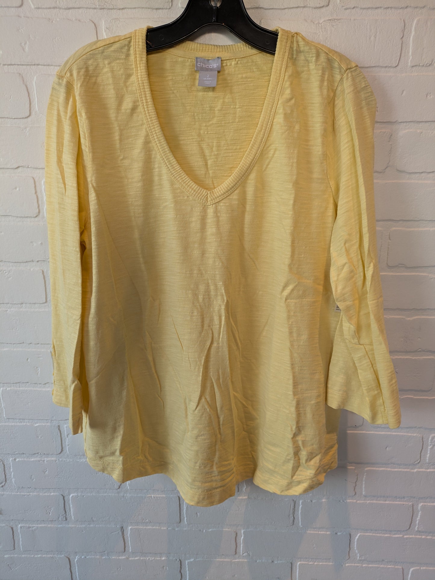 Yellow Top Long Sleeve Chicos, Size L