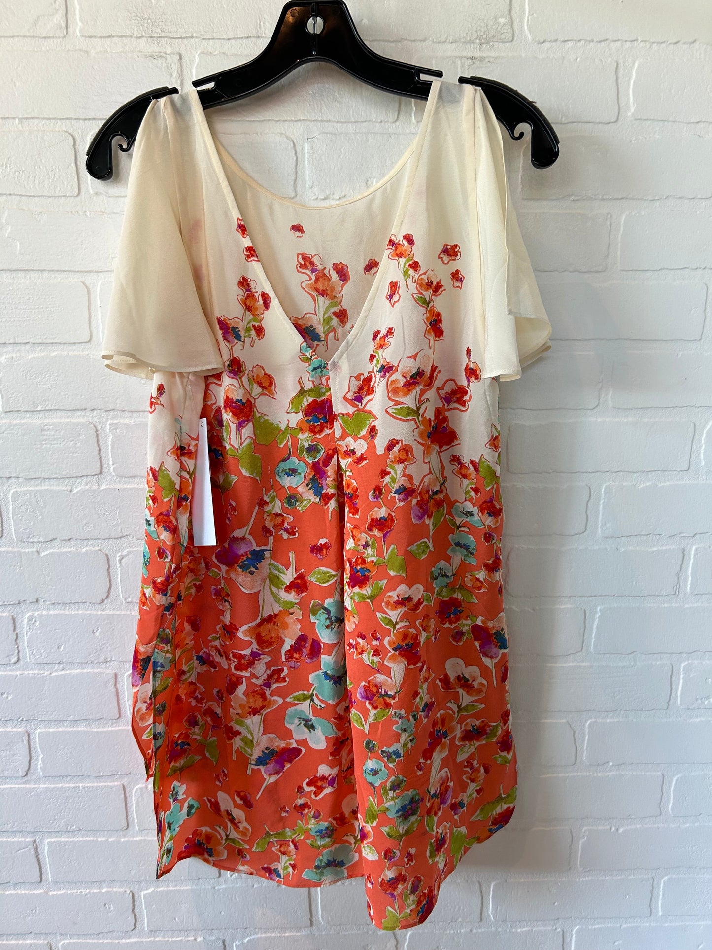 Cream & Orange Top Short Sleeve Maeve, Size Xs