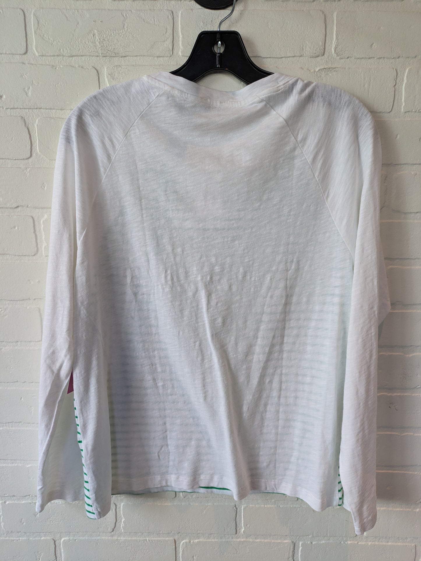 Top Long Sleeve Basic By J. Crew In Green & White, Size: M