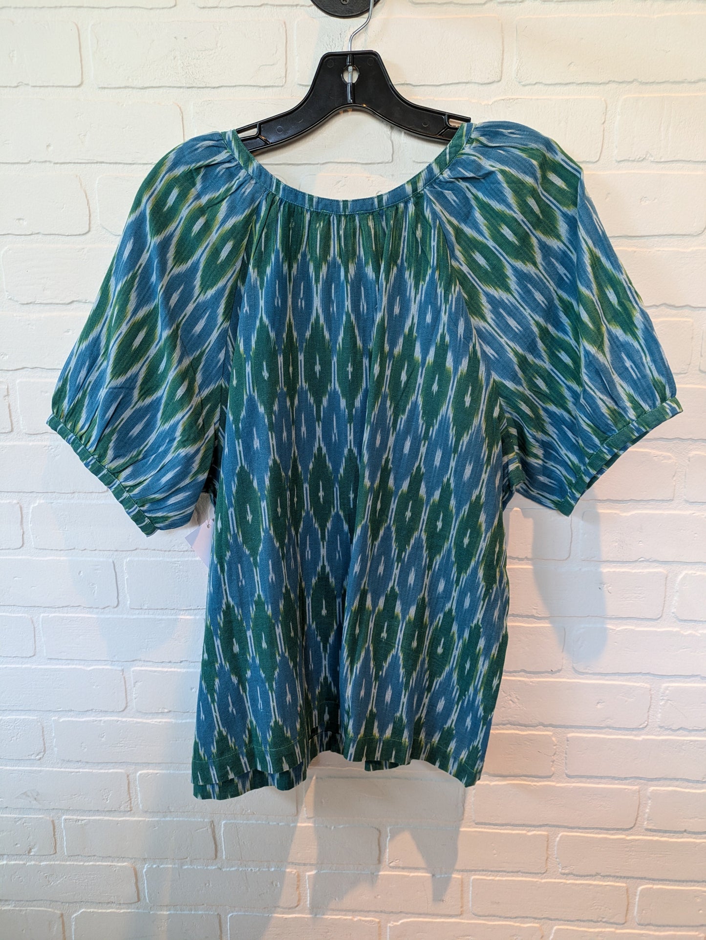 Blue & Green Top Short Sleeve Sundance, Size L