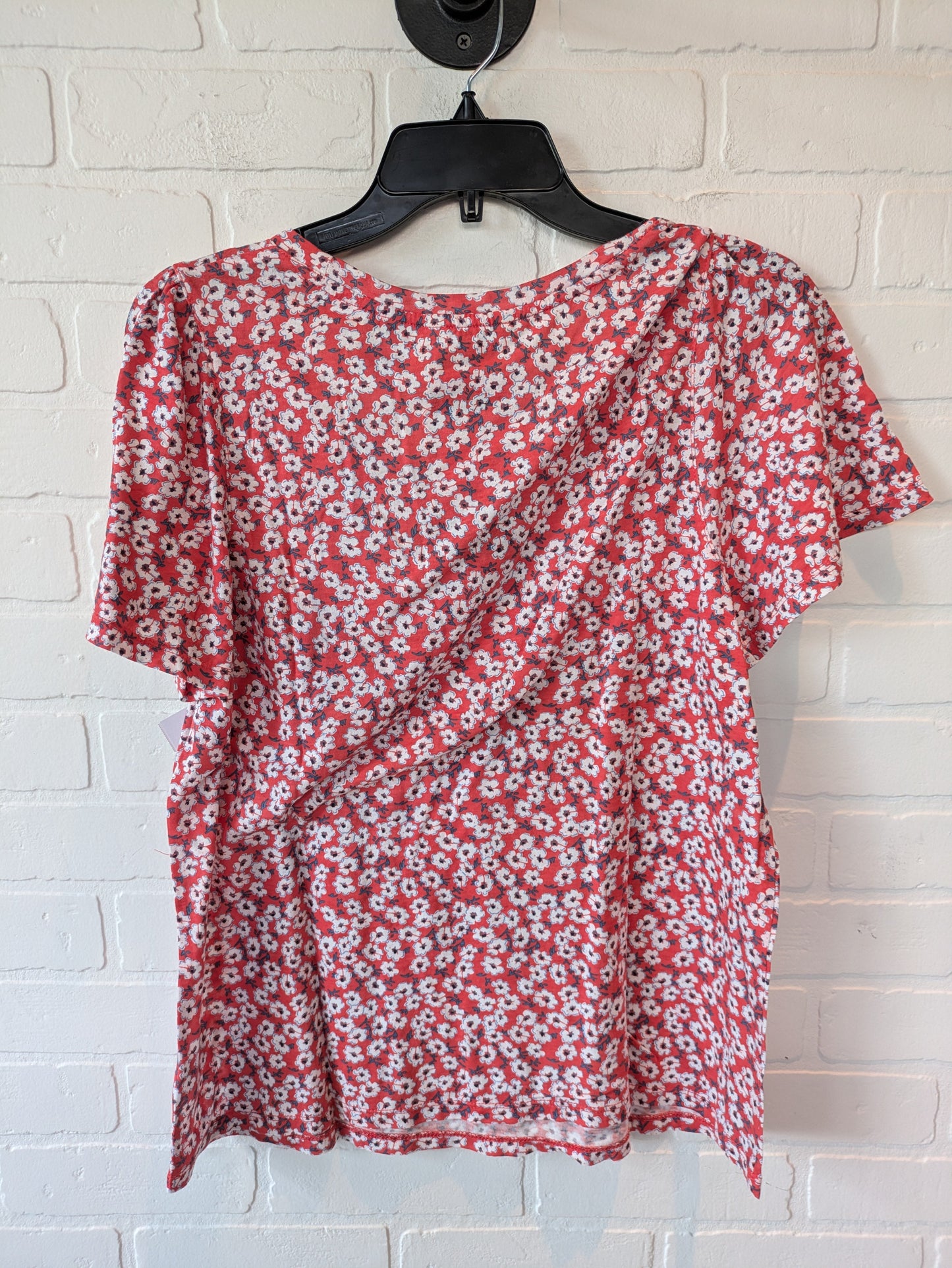 Top Short Sleeve Basic By Lucky Brand In Red & White, Size: M