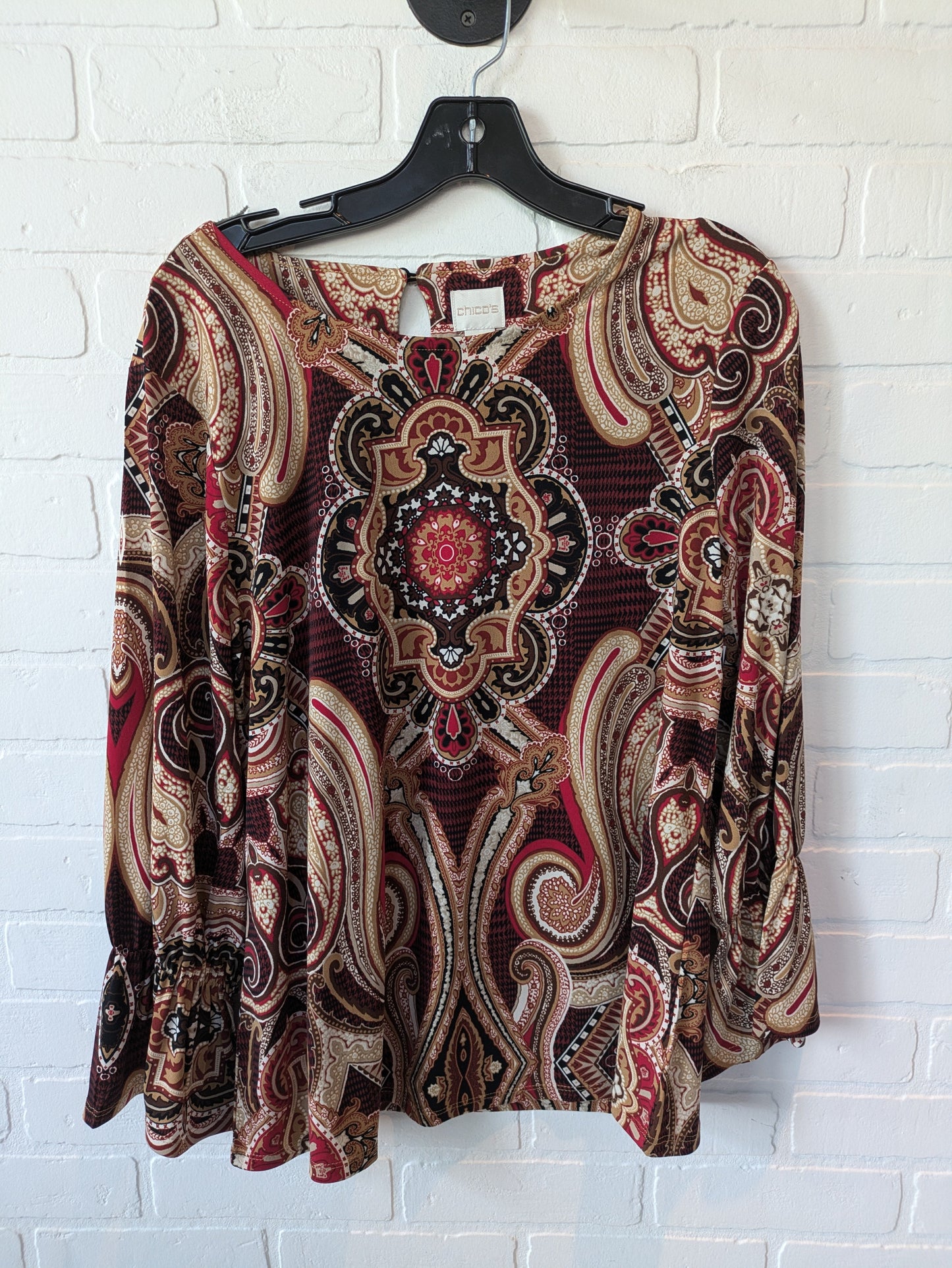 Top 3/4 Sleeve By Chicos In Multi-colored, Size: M