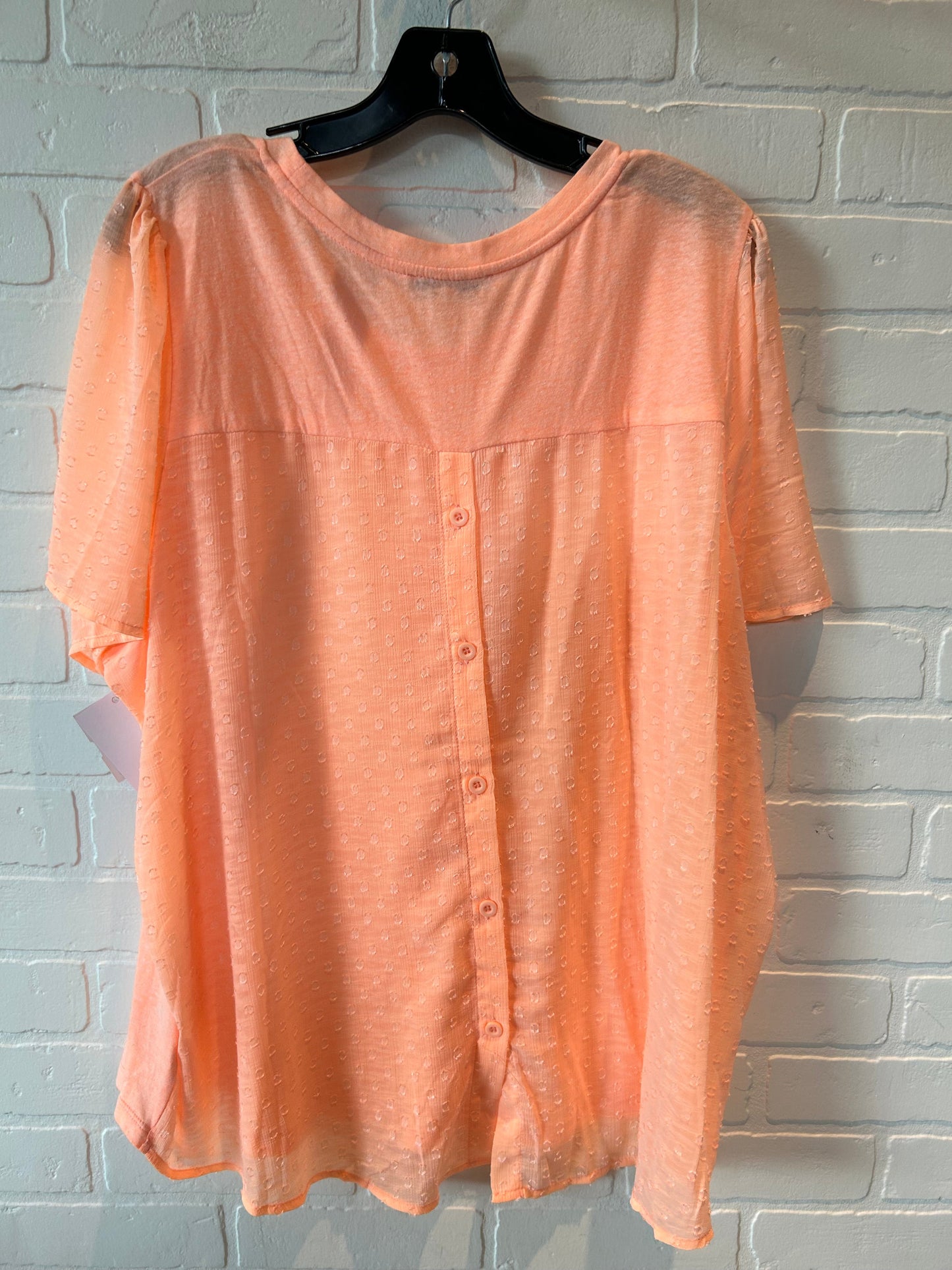 Top Short Sleeve By Skies Are Blue In Orange, Size: 2x