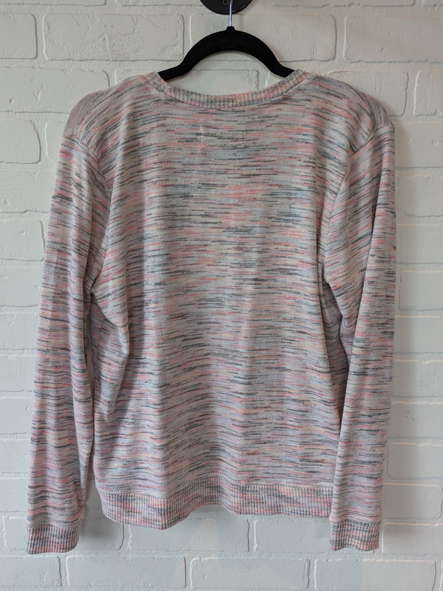 Sweater By Lucky Brand In Grey & Orange, Size: L