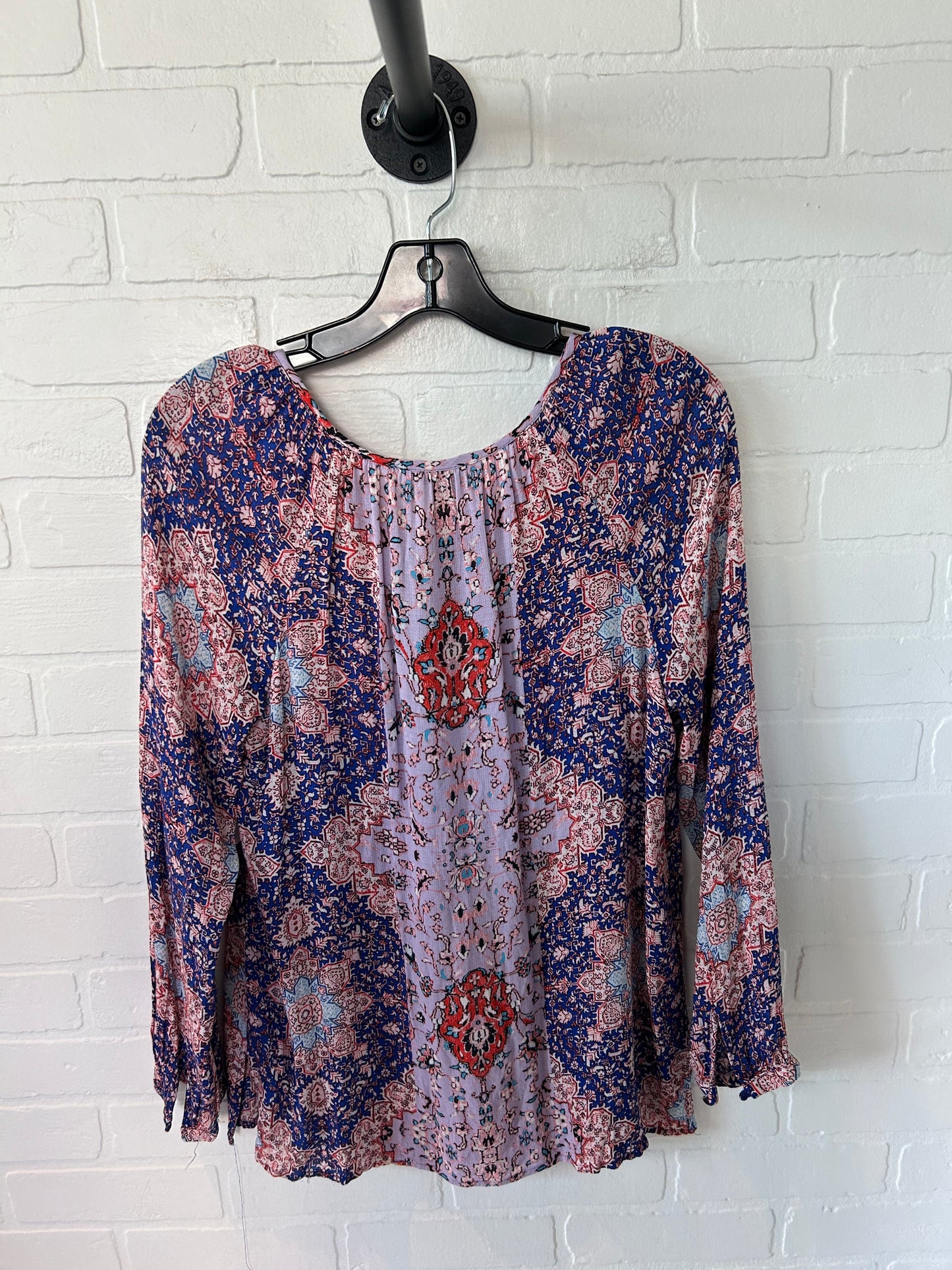 Top Long Sleeve By Lucky Brand In Blue & Purple, Size: S