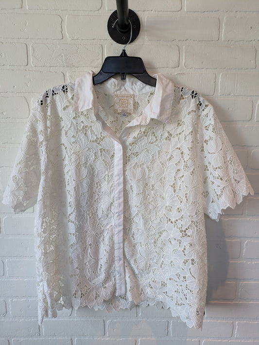 Top Short Sleeve By Johnny Was In White, Size: Xl