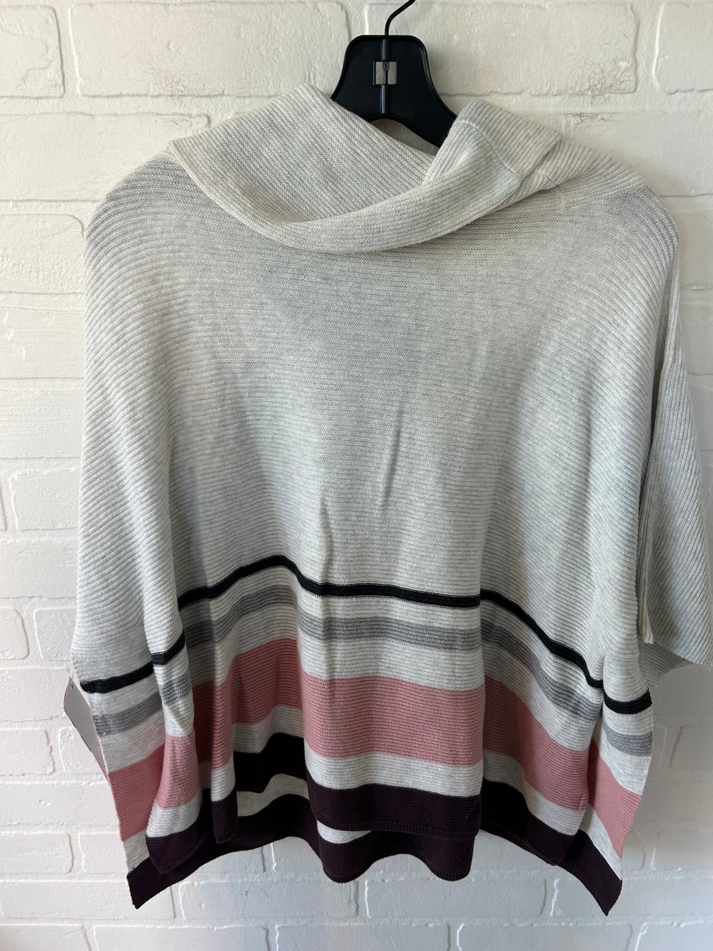 Sweater Short Sleeve By Ann Taylor In Grey & Pink, Size: Xs