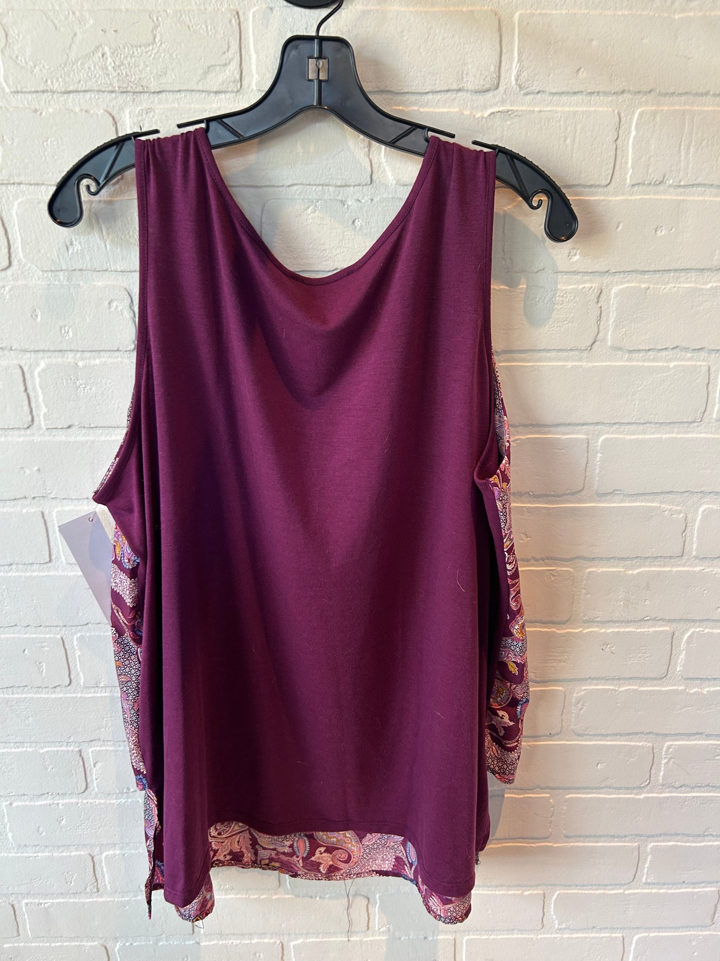 Top Sleeveless By Diane Gilman In Pink & Purple, Size: 1x