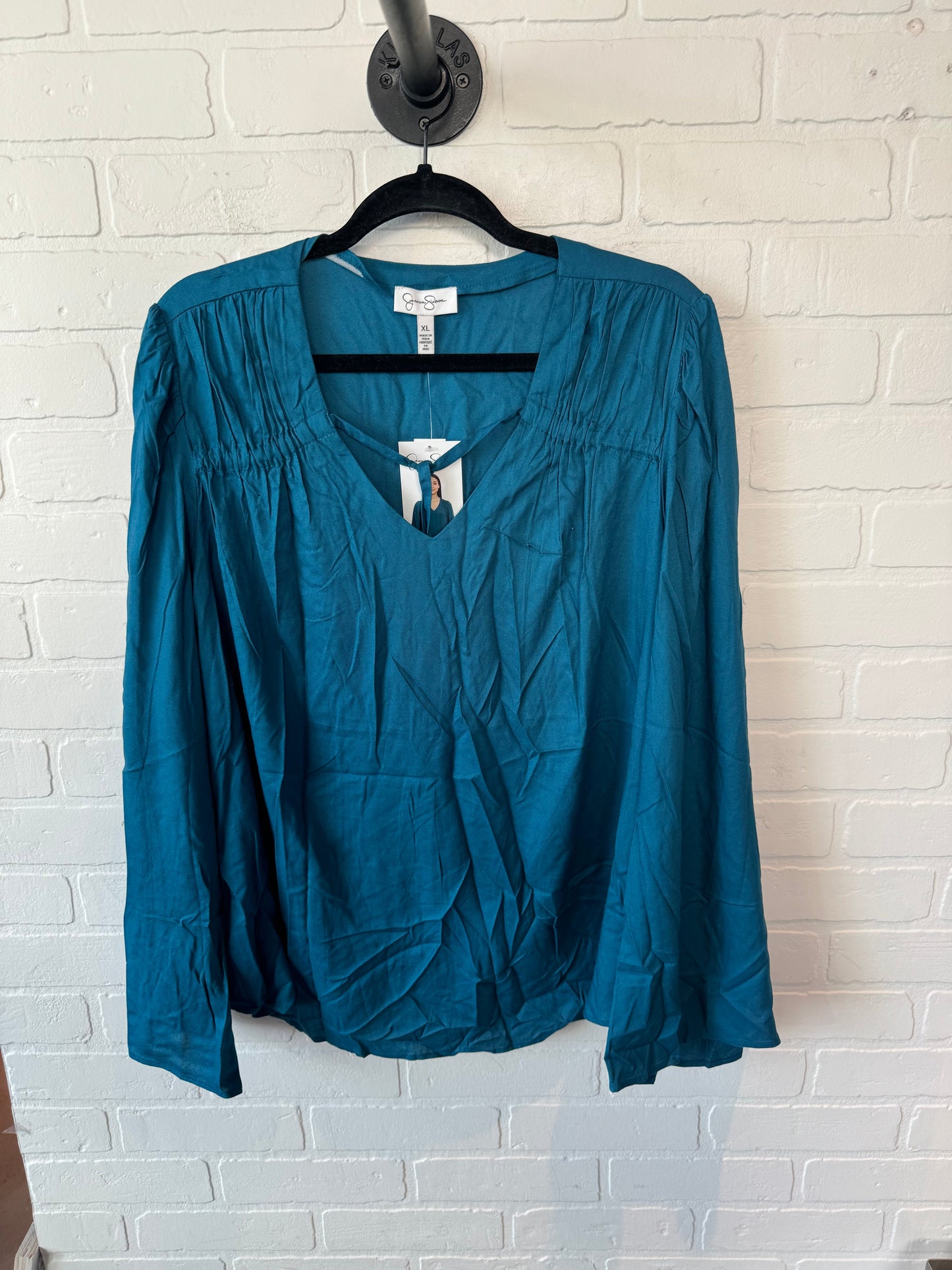 Top Long Sleeve By Jessica Simpson In Blue, Size: Xl