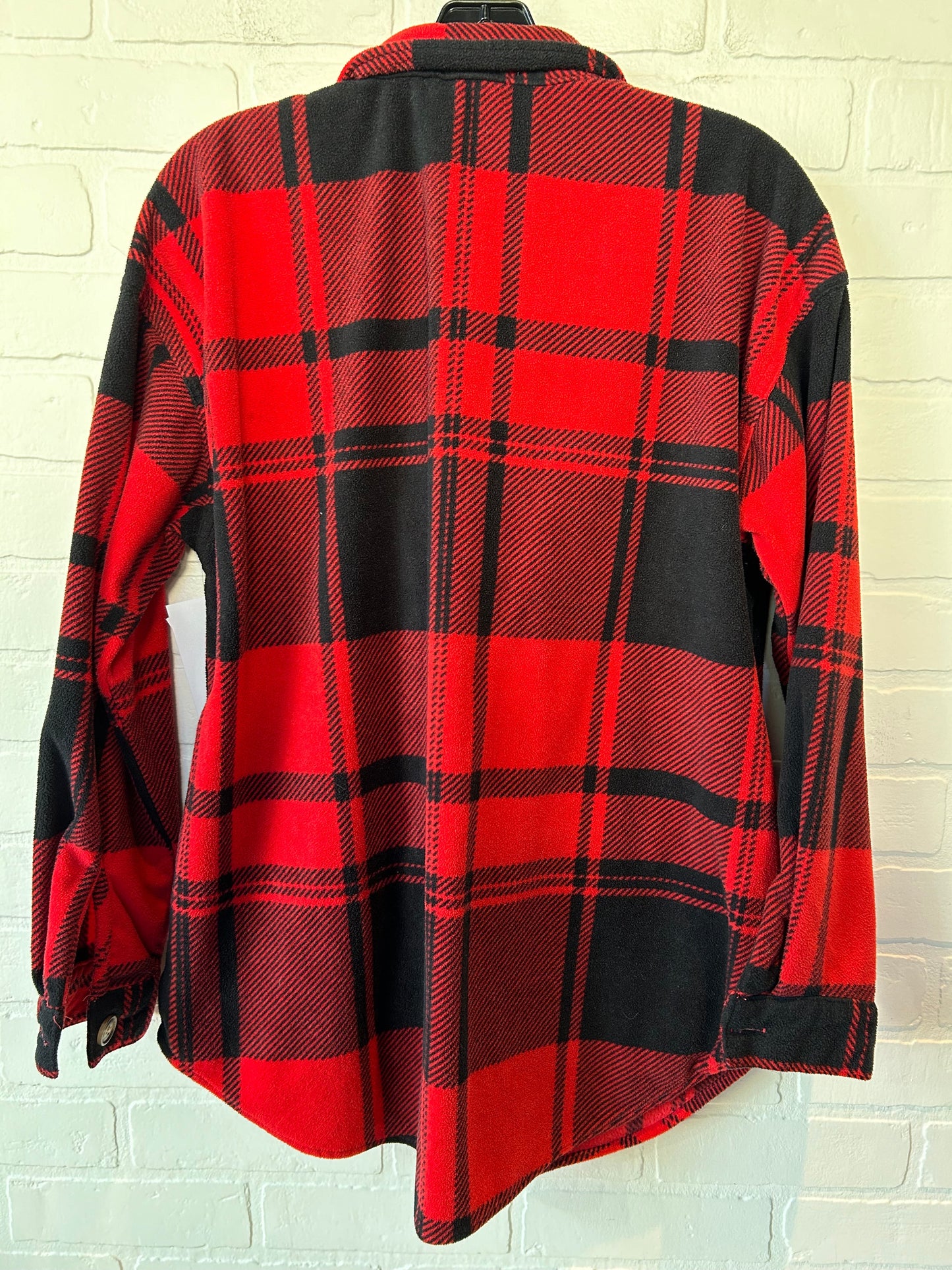 Jacket Shirt By Maurices In Black & Red, Size: M