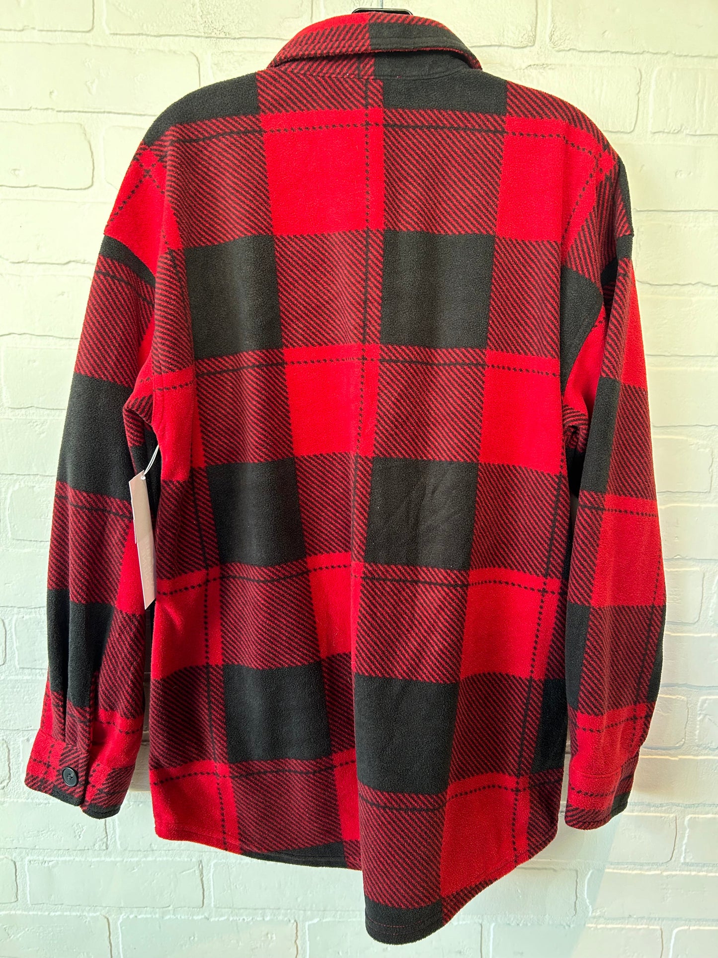 Jacket Shirt By Maurices In Black & Red, Size: M